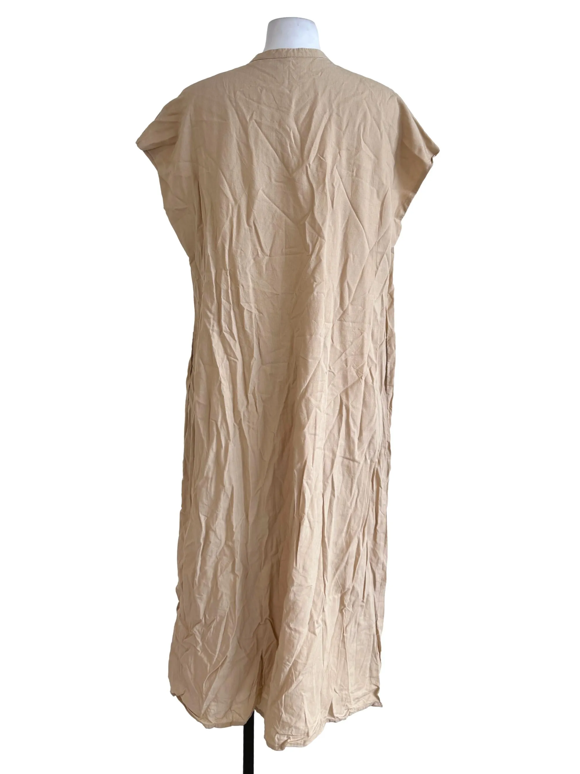 Latte Plain Sleveless Dress OSN