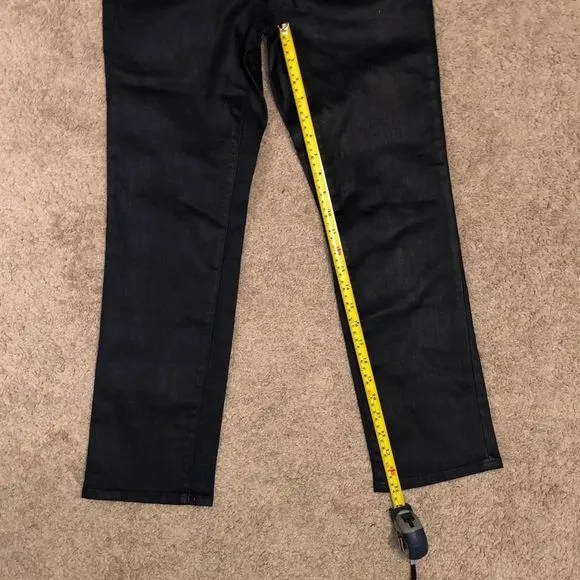 Lauren Ralph Lauren Coated Mid-Rise Straight Ankle Blue Jeans, Size 6P, MP $175
