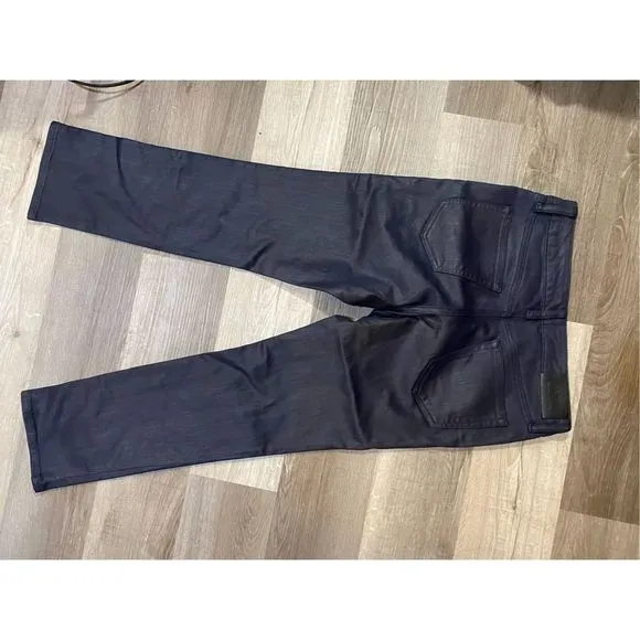 Lauren Ralph Lauren Coated Mid-Rise Straight Ankle Blue Jeans, Size 6P, MP $175