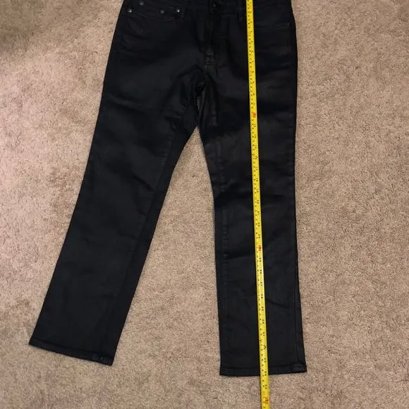 Lauren Ralph Lauren Coated Mid-Rise Straight Ankle Blue Jeans, Size 6P, MP $175