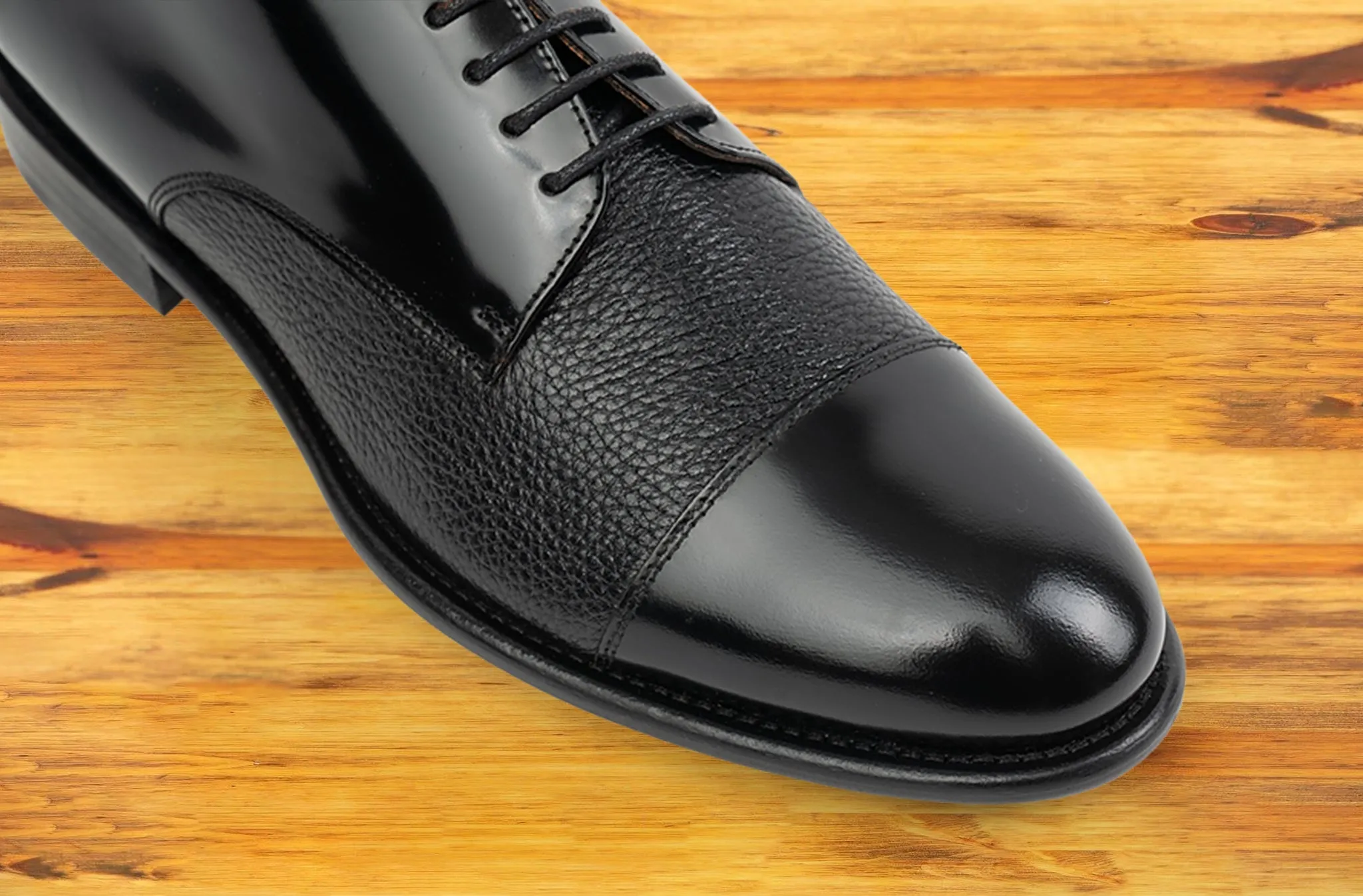 Lauro Calzoleria Toscana Cordovan Calf/Deerskin Cap Toe