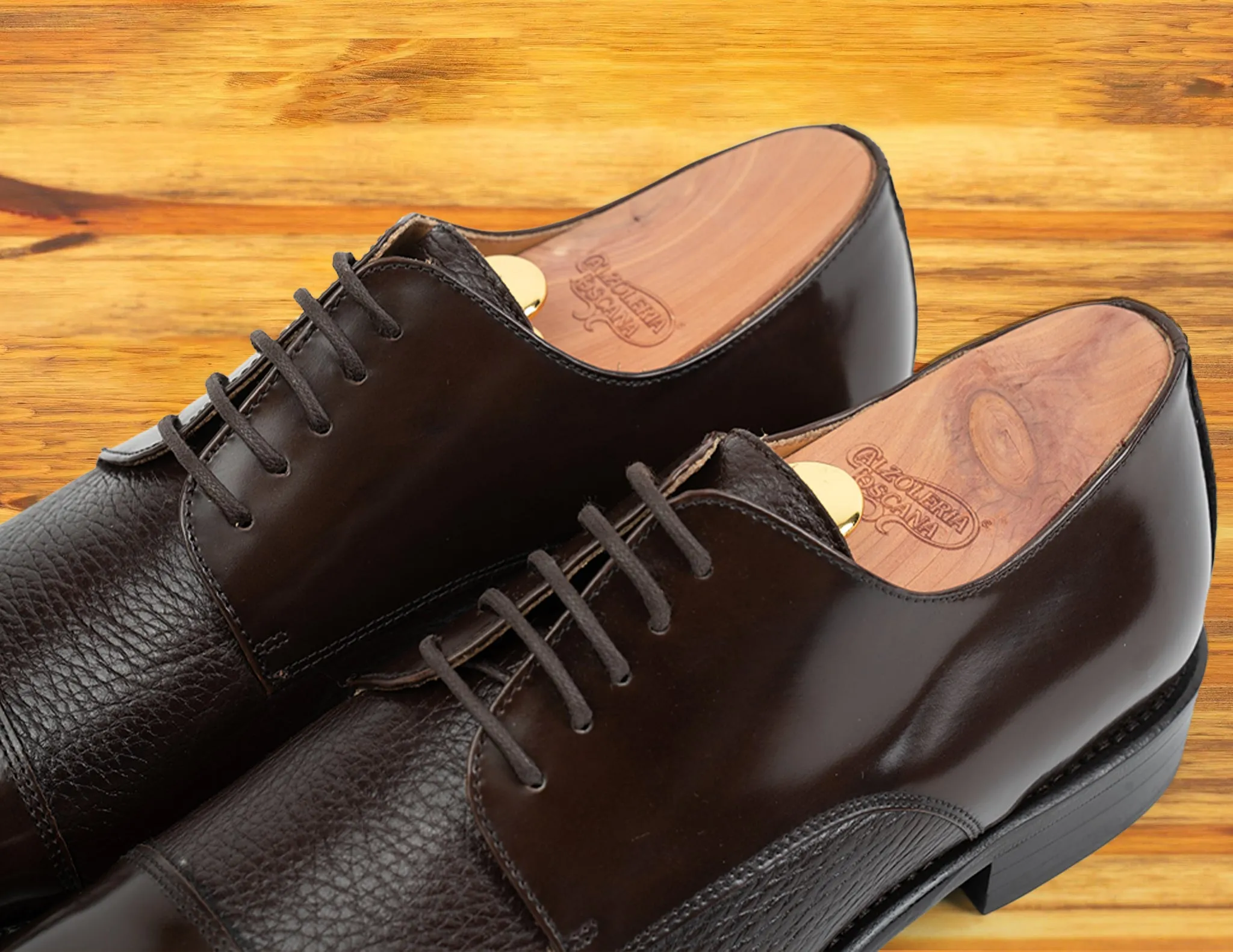 Lauro Calzoleria Toscana Cordovan Calf/Deerskin Cap Toe