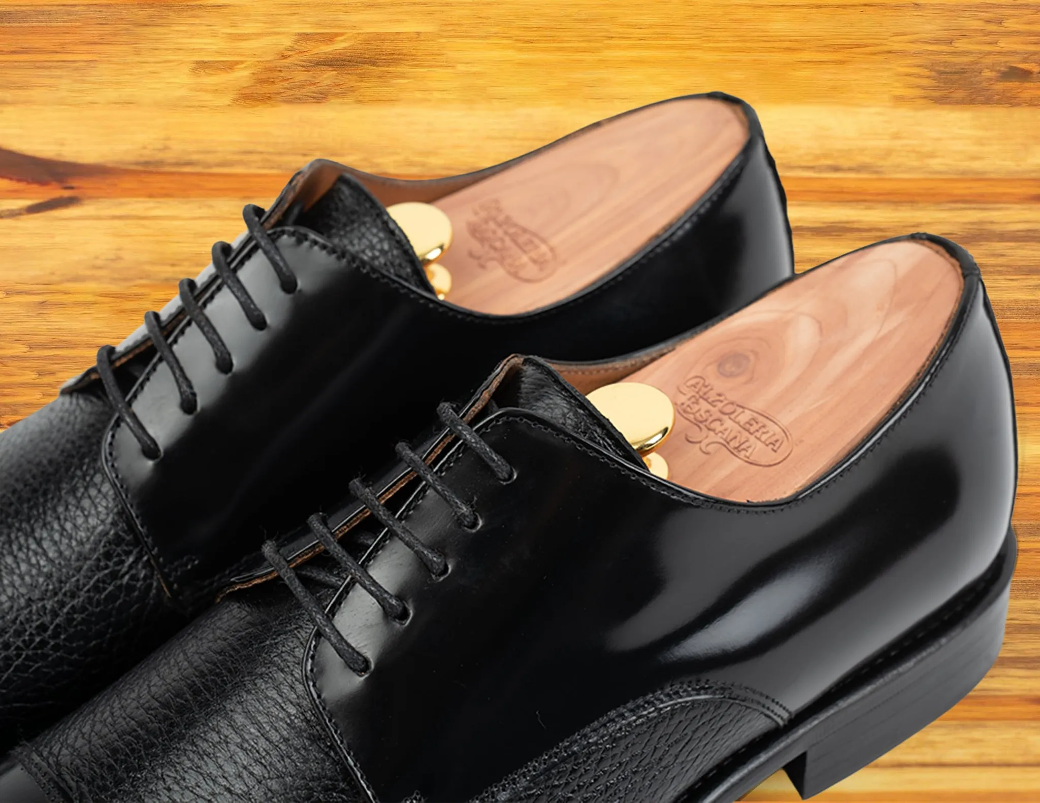 Lauro Calzoleria Toscana Cordovan Calf/Deerskin Cap Toe