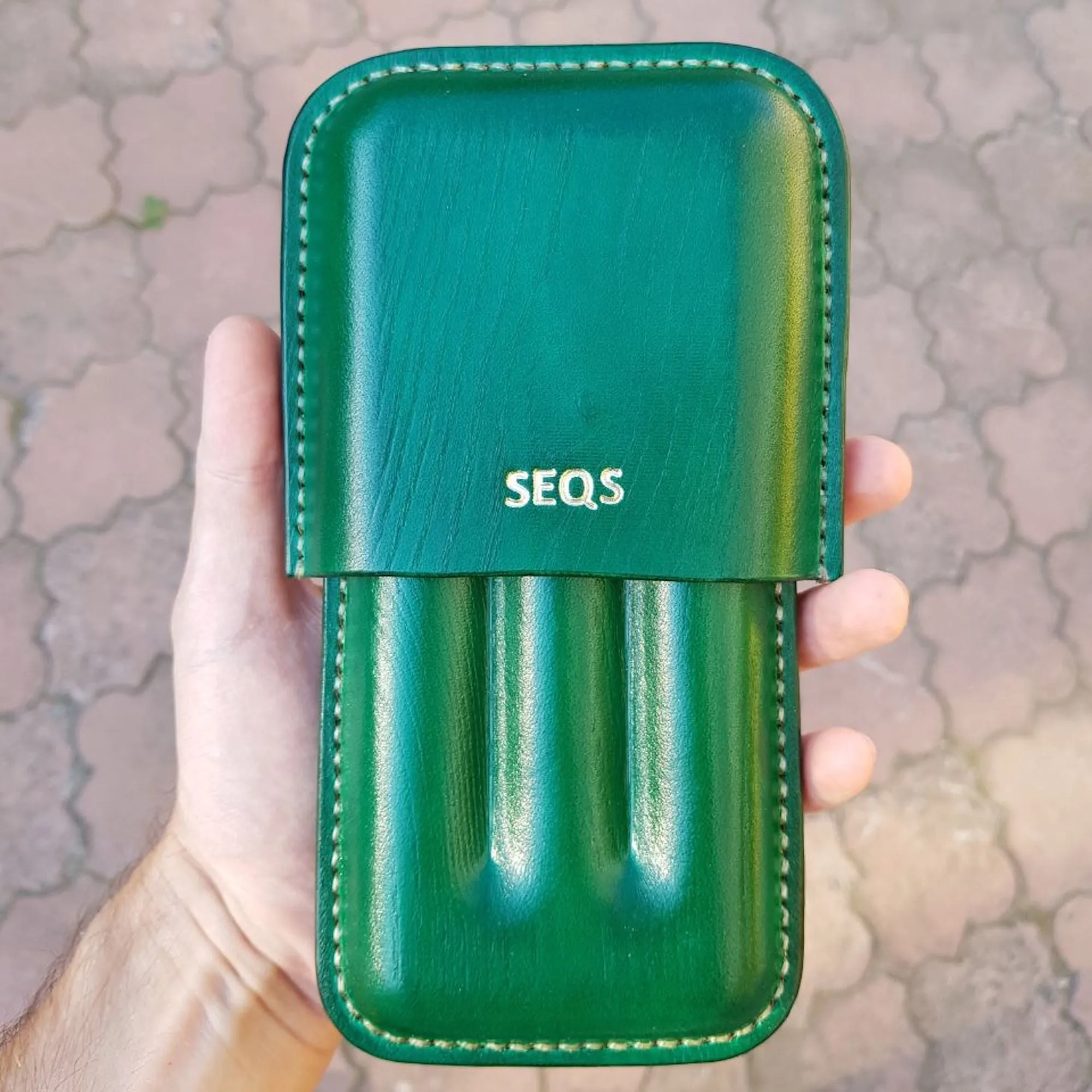 LEATHER CIGAR CASE / BLUE