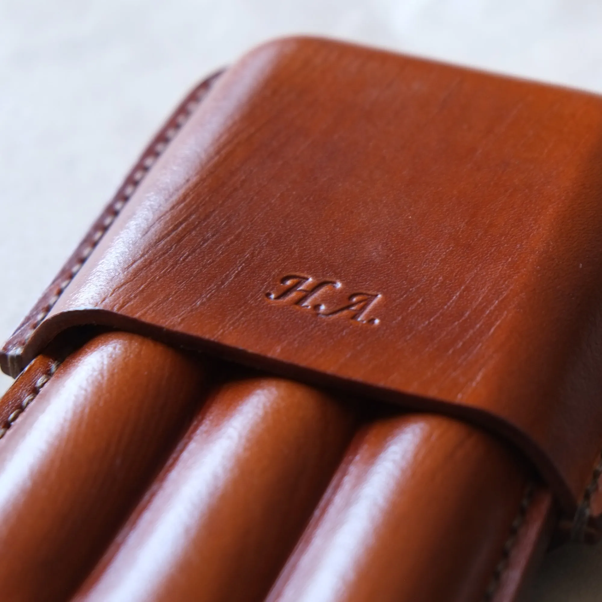 LEATHER CIGAR CASE / BLUE