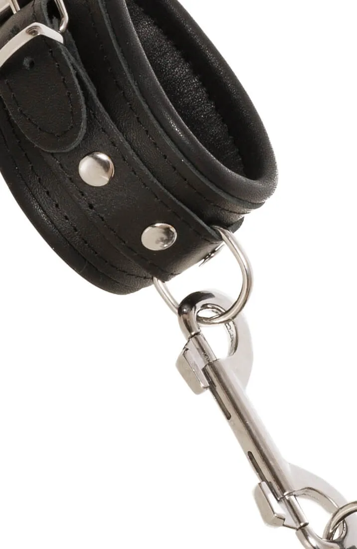 Leather cuffs with snap hook