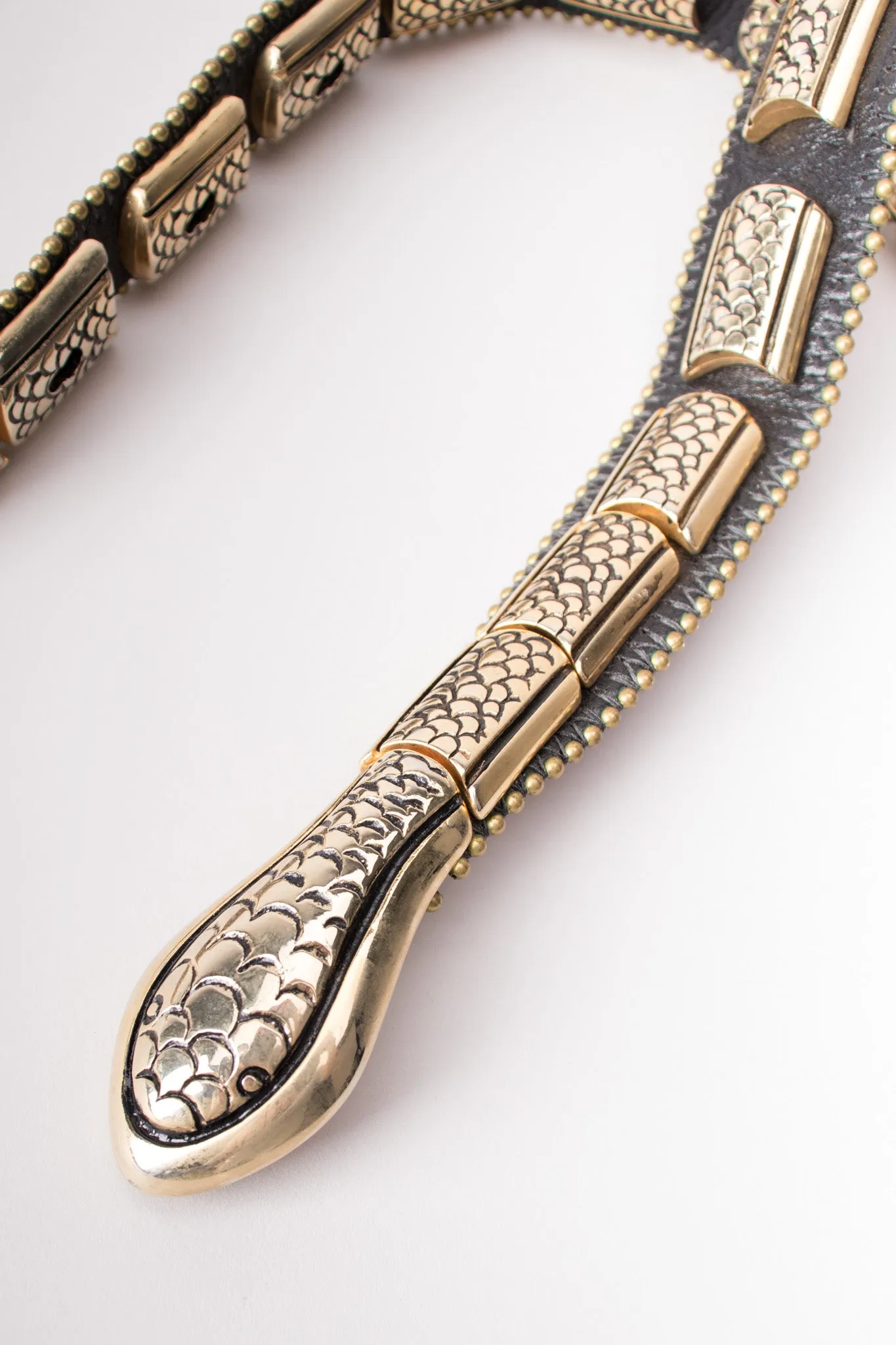 Leather Metal Snake Belt