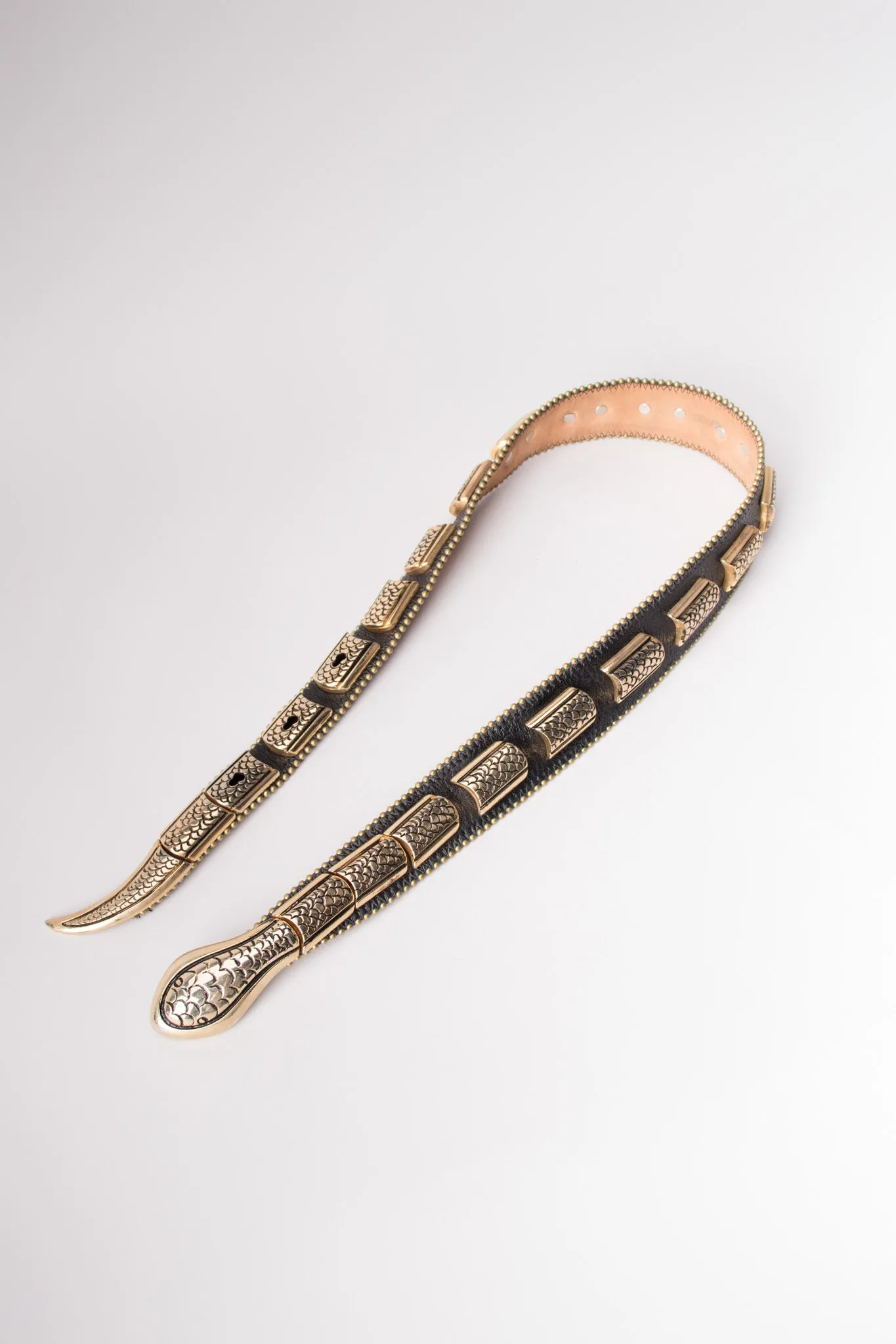 Leather Metal Snake Belt