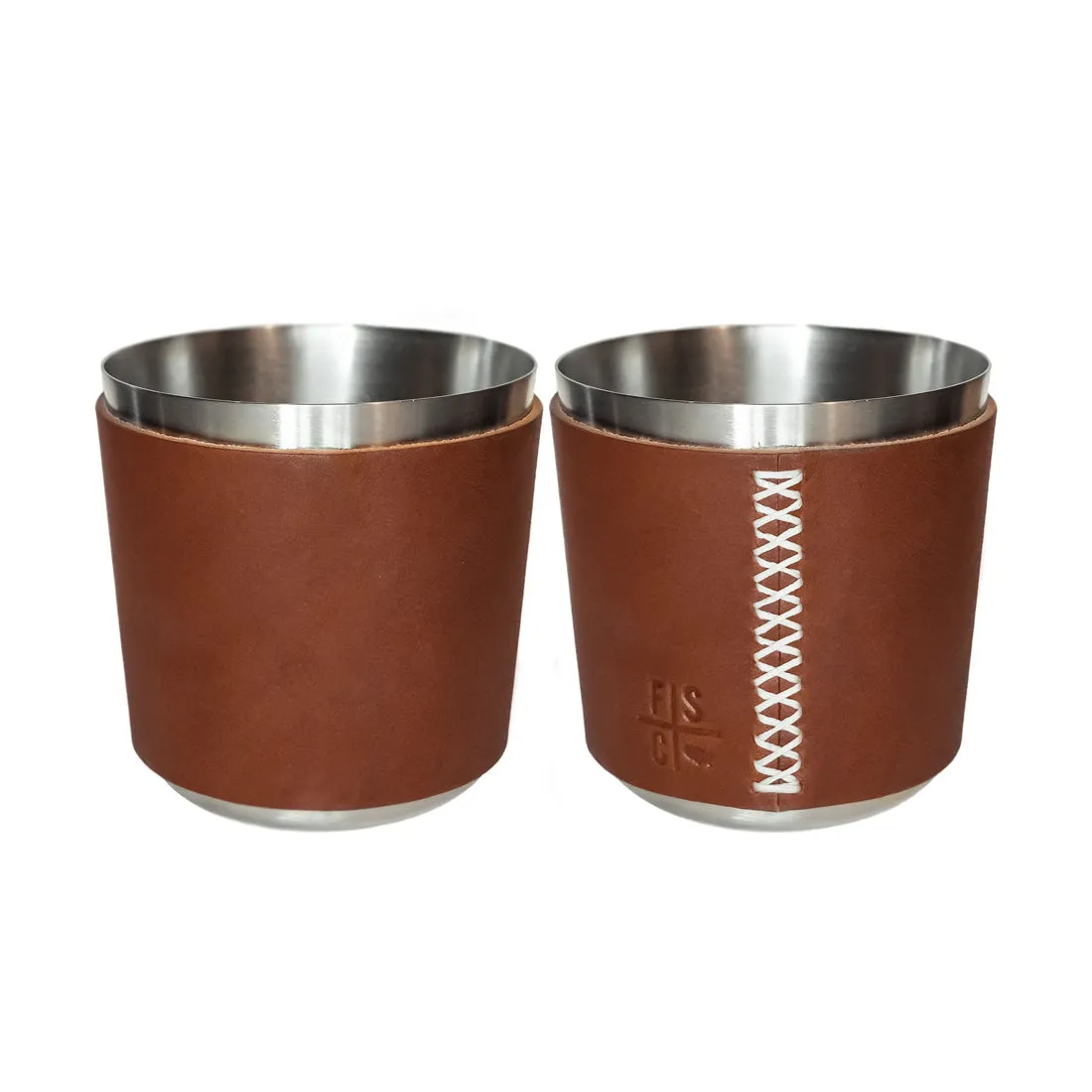 Leather Wrapped Tumbler Set