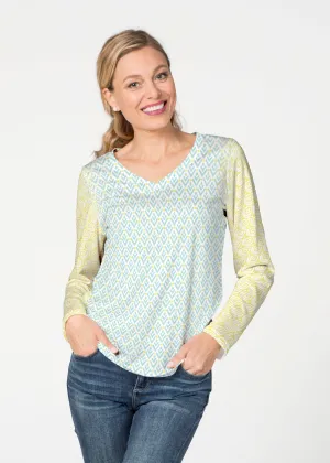Lemon Drop (13575) ~ French Terry V-neck Top