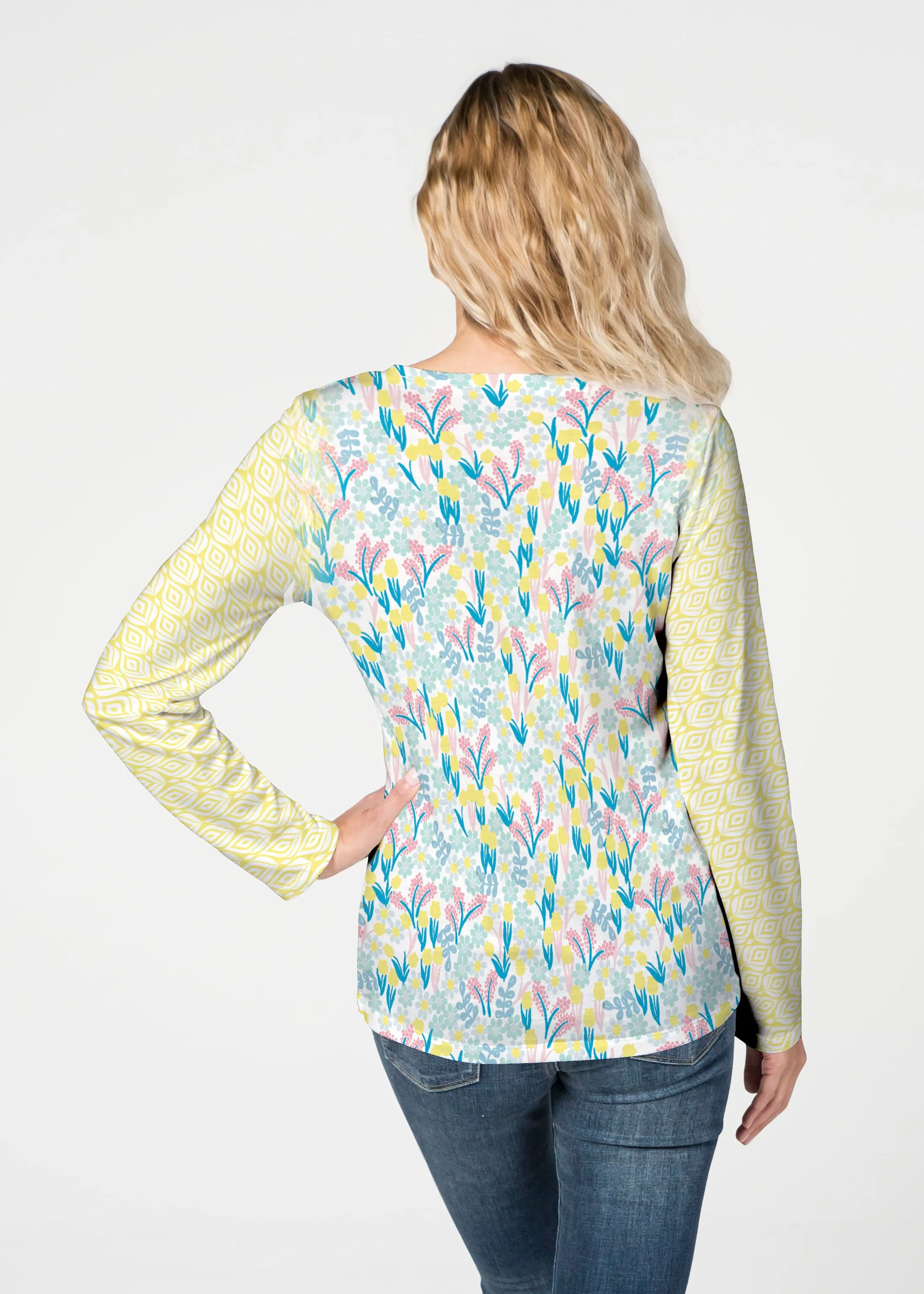 Lemon Drop (13575) ~ French Terry V-neck Top