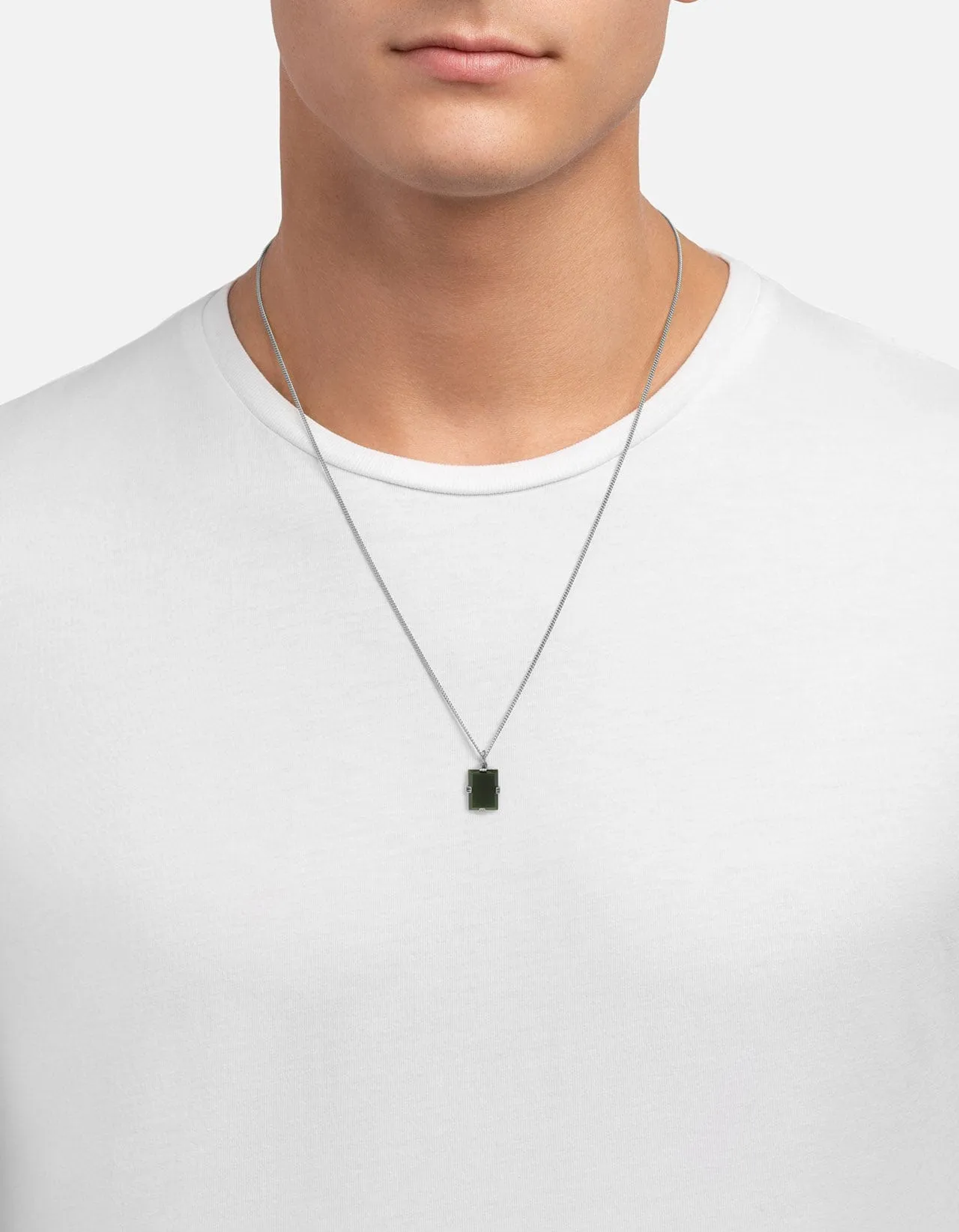 Lennox Agate Necklace, Sterling Silver