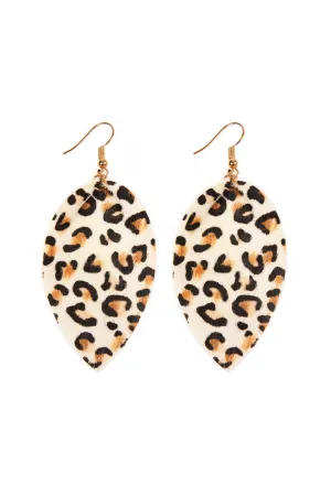 LEOPARD LEATHER DROP EARRINGS