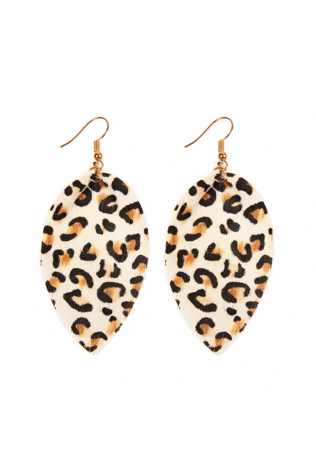 LEOPARD LEATHER DROP EARRINGS