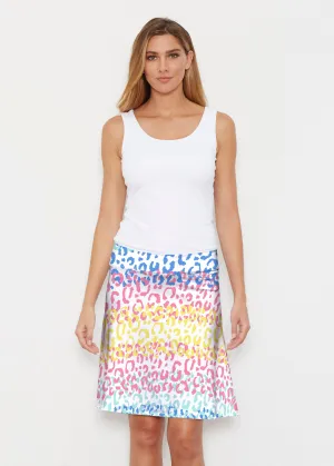 Leopard Ombre Rainbow (7899) ~ Silky Brenda Skirt 21 inch