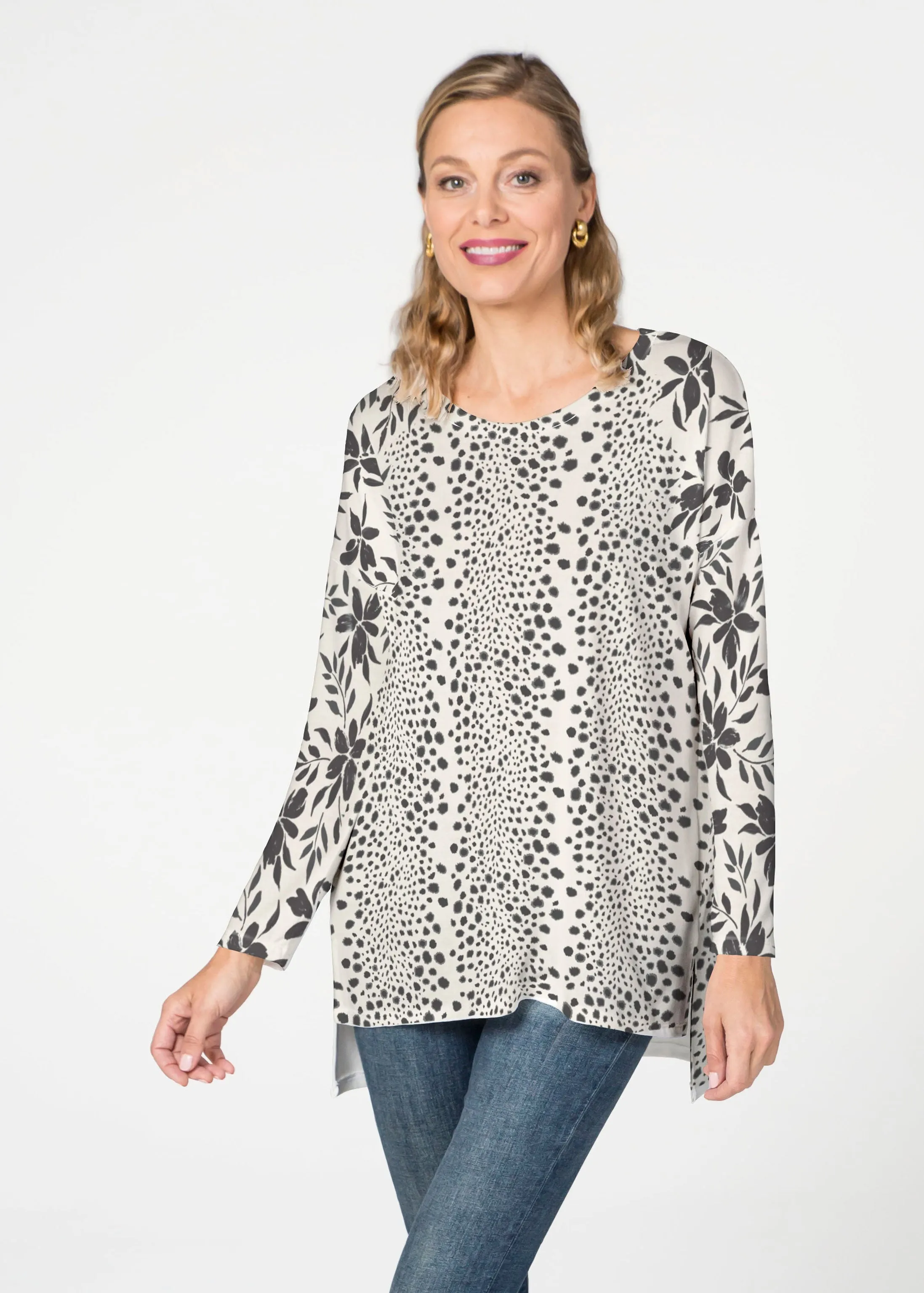 Leopard Rose (8018) ~ Slouchy Butterknit Top