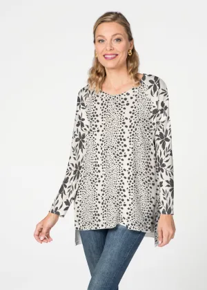 Leopard Rose (8018) ~ Slouchy Butterknit Top