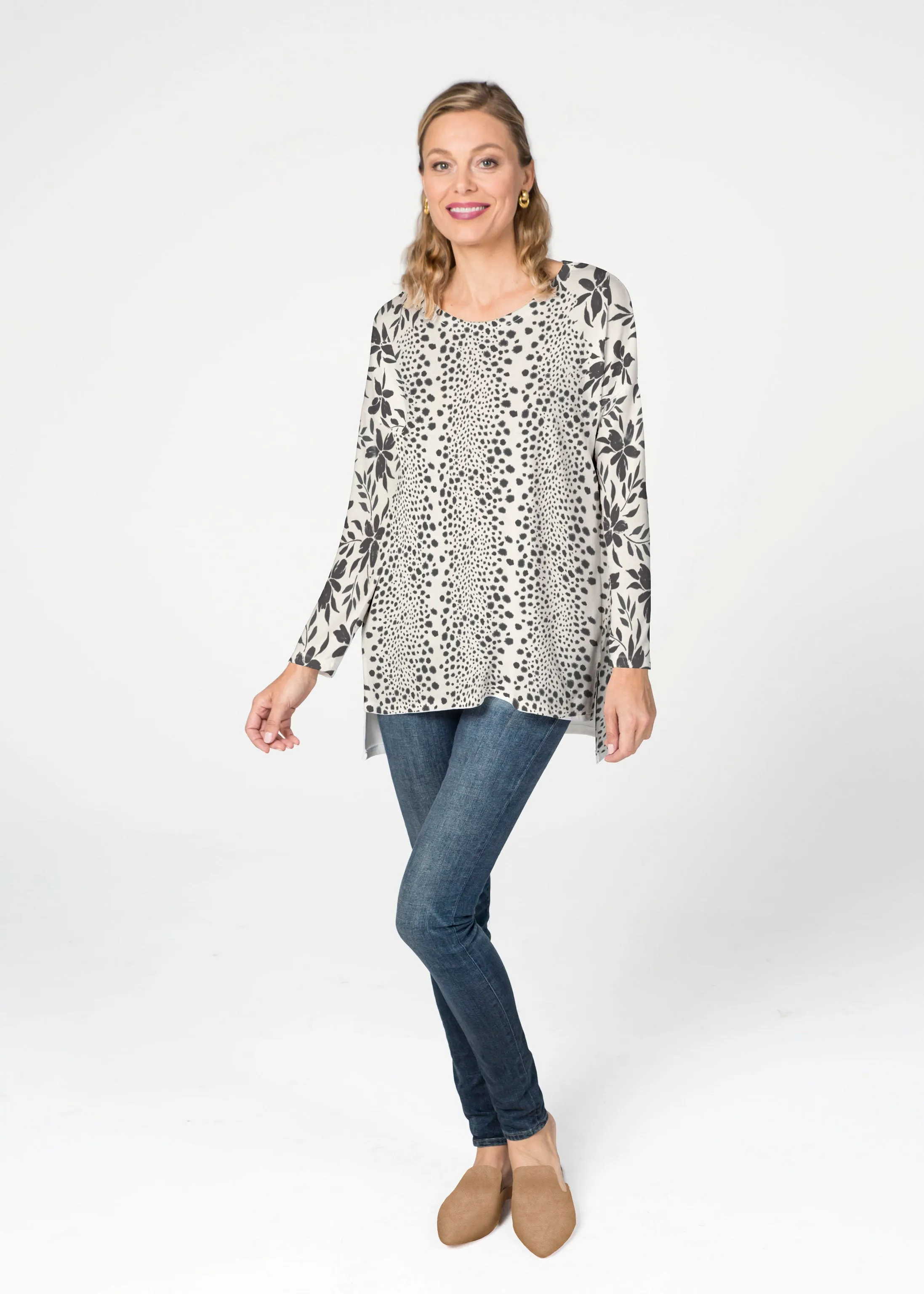Leopard Rose (8018) ~ Slouchy Butterknit Top