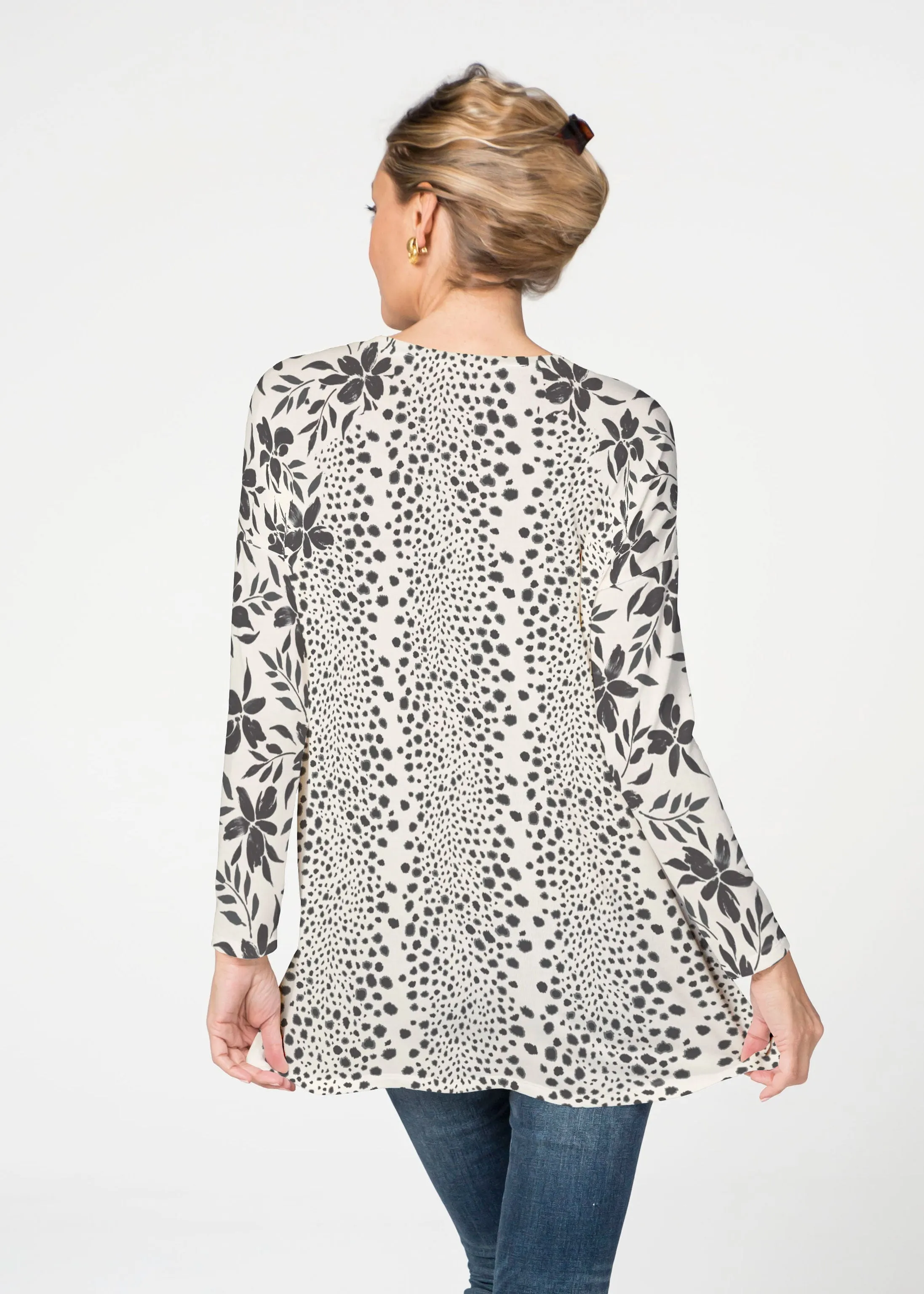 Leopard Rose (8018) ~ Slouchy Butterknit Top