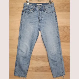 LEVI'S PREMIUM WEDGIE STRAIGHT ANKLE JEAN HIGH WAIST VINTAGE WASH 25 LIKE NEW