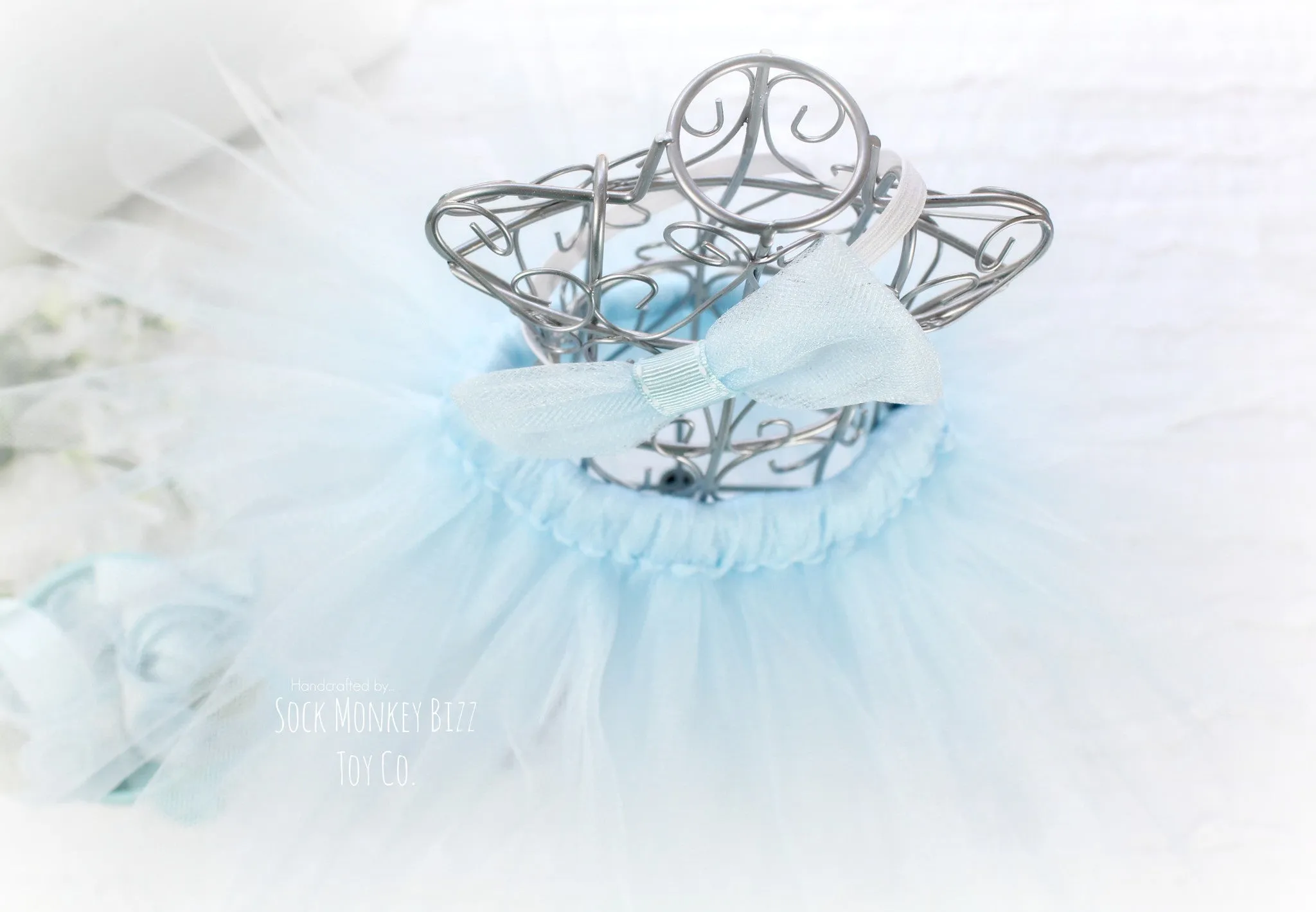 Light Blue Ballerina Tutu Set for Sock Monkey Bizz Dolls