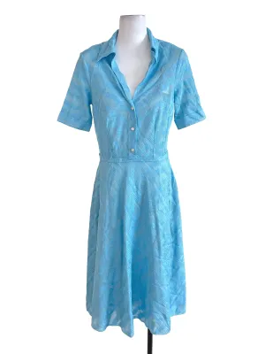 Light Blue Knit Retro Shirt Dress