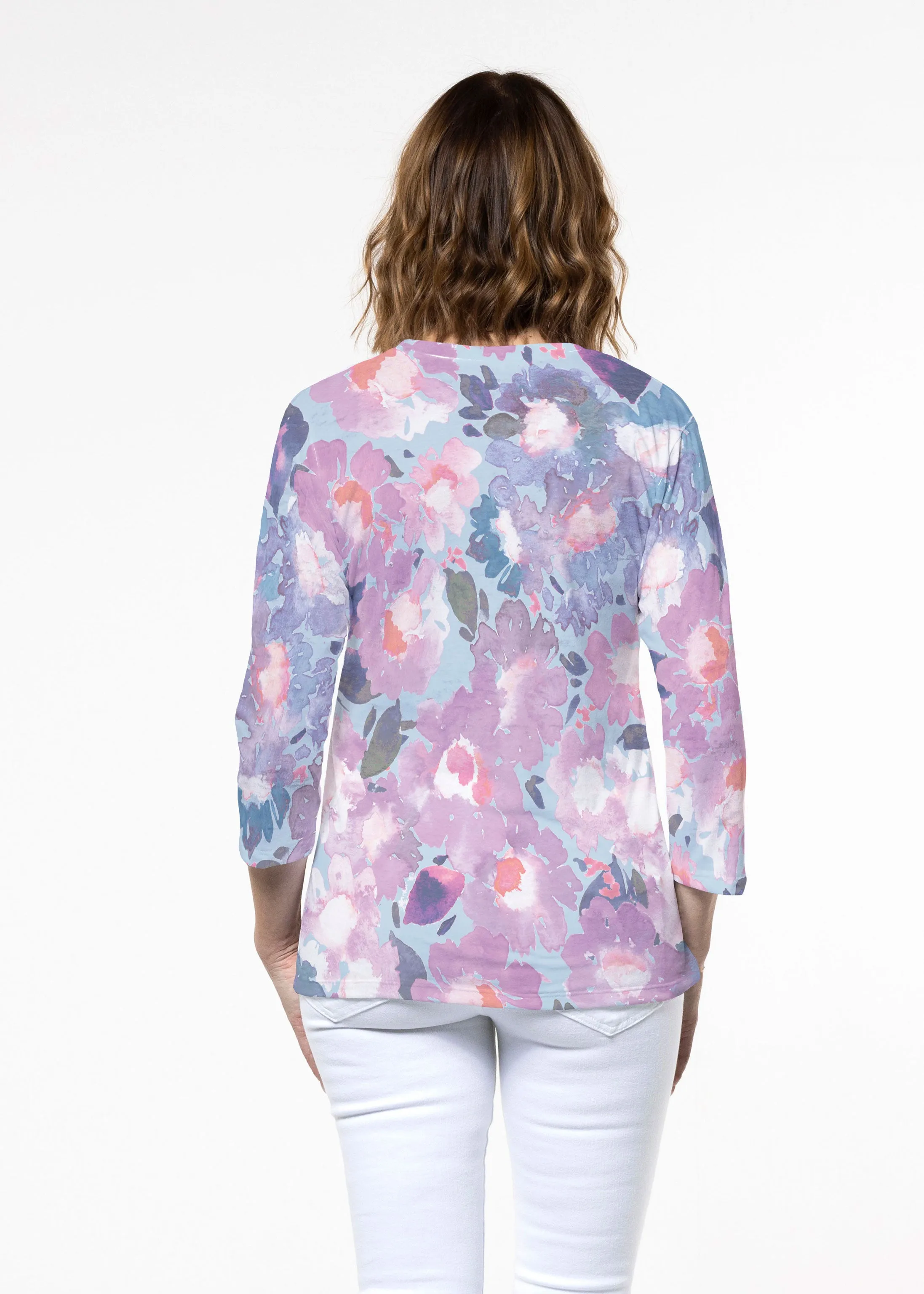 Lilac (16255) ~ Signature 3/4 Sleeve Crew Neck Top