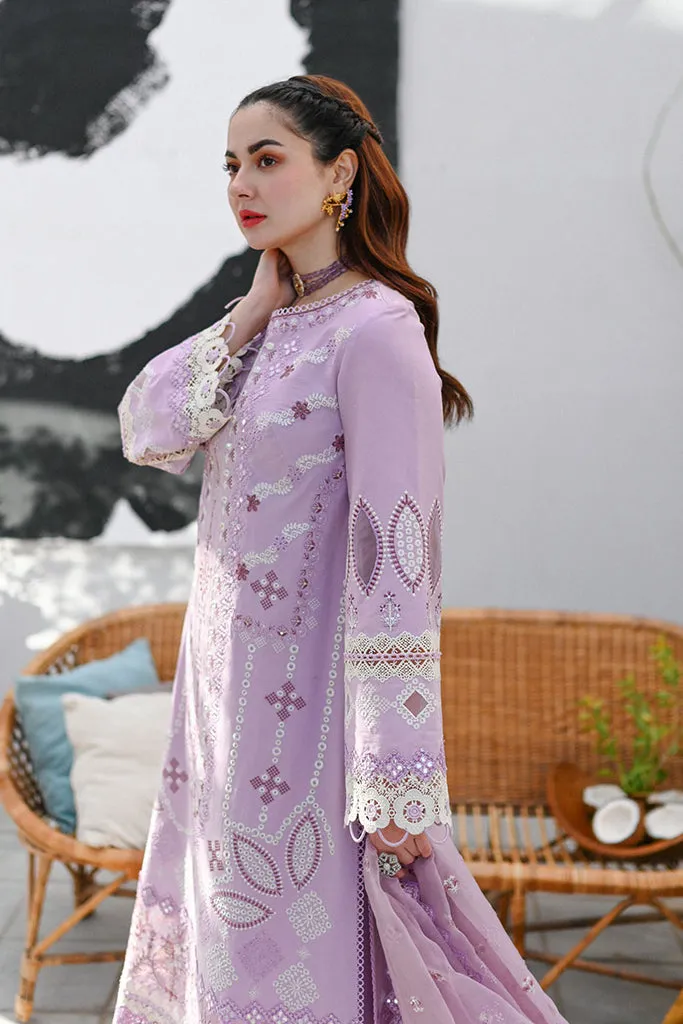 Lilac Pakistani Dress in Kameez Trouser Dupatta Style