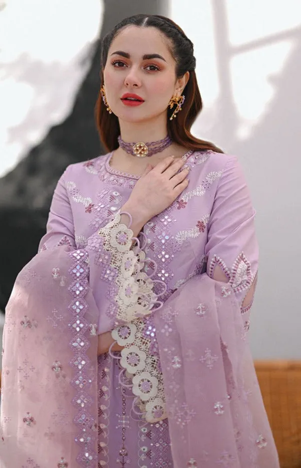 Lilac Pakistani Dress in Kameez Trouser Dupatta Style