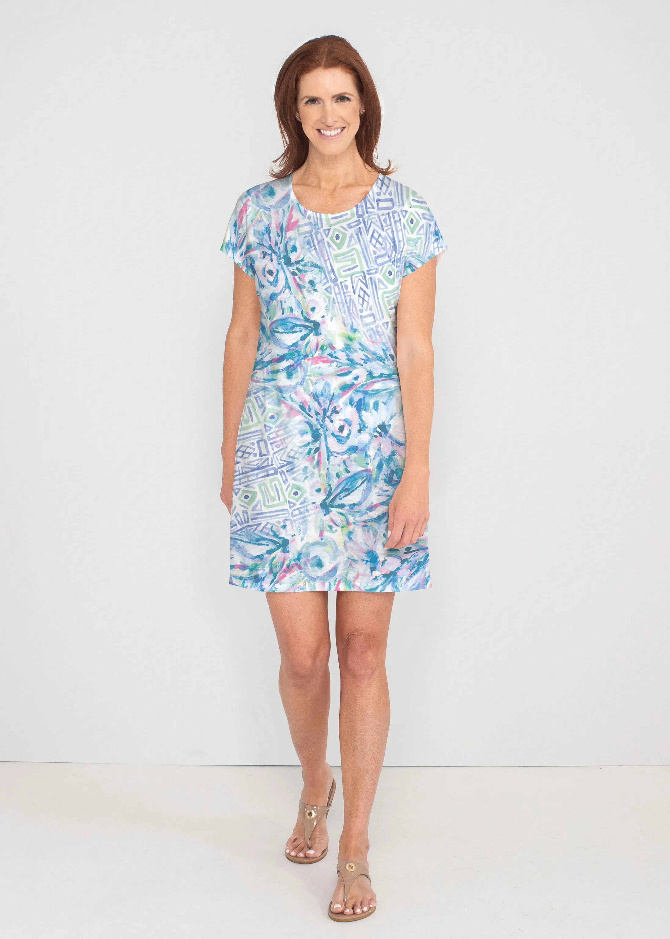 Lilly (17234) ~ French Terry Short Sleeve Crew Dress