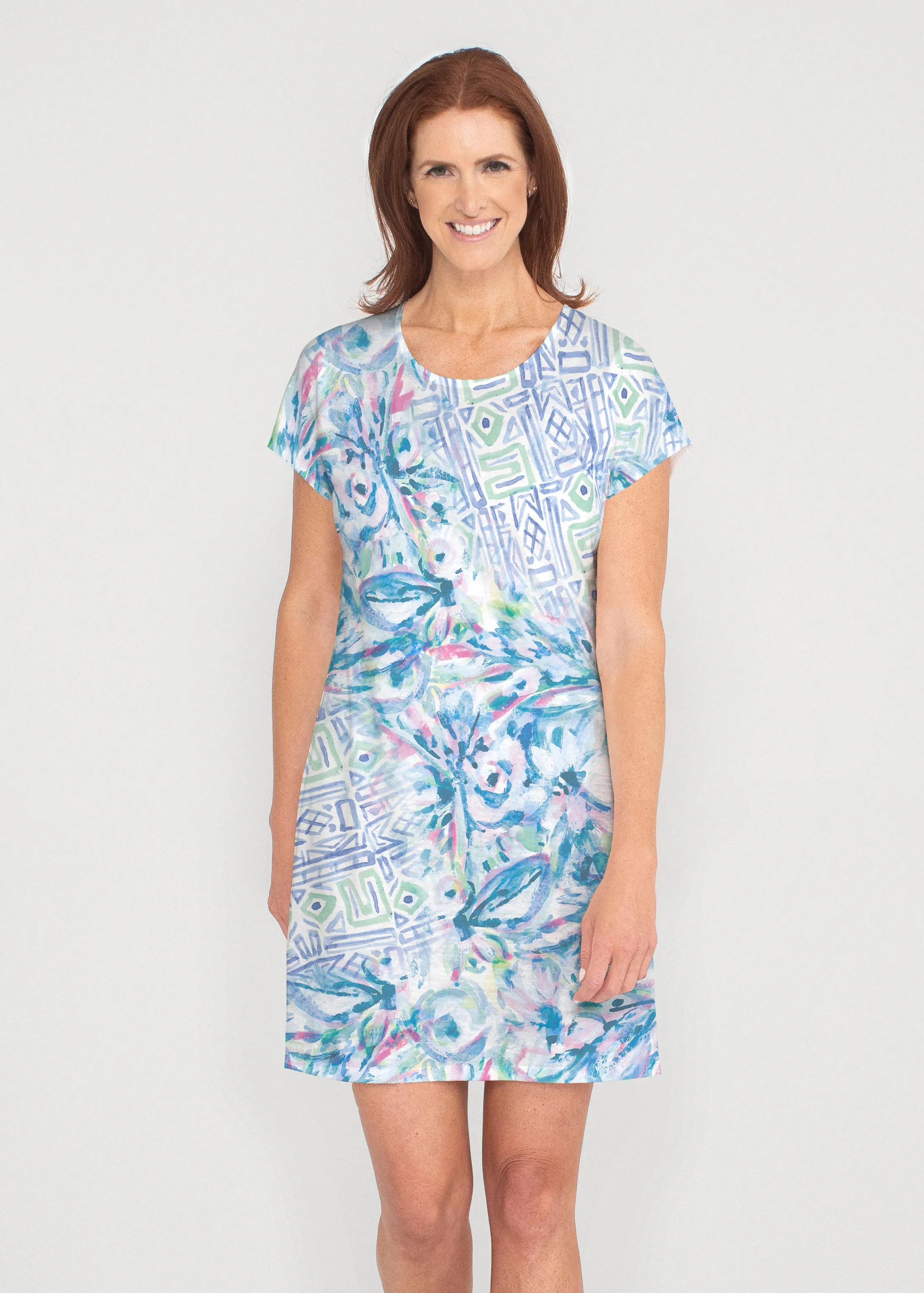 Lilly (17234) ~ French Terry Short Sleeve Crew Dress