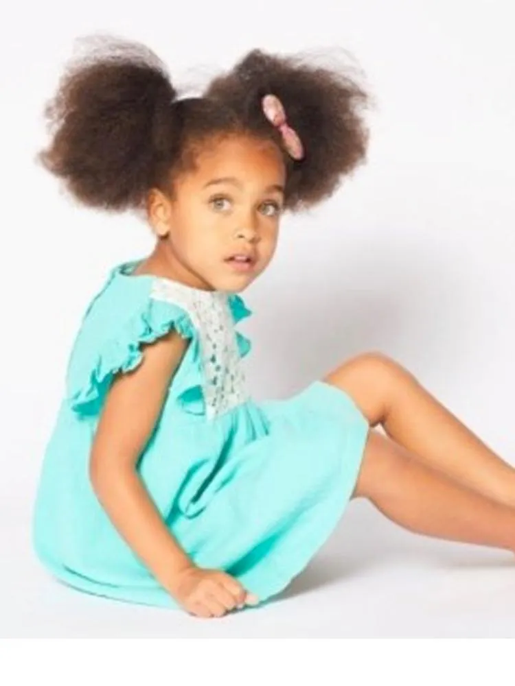 Lilly & Sid Organic - Mint Green & White Lace Baby & Little Girl Dress