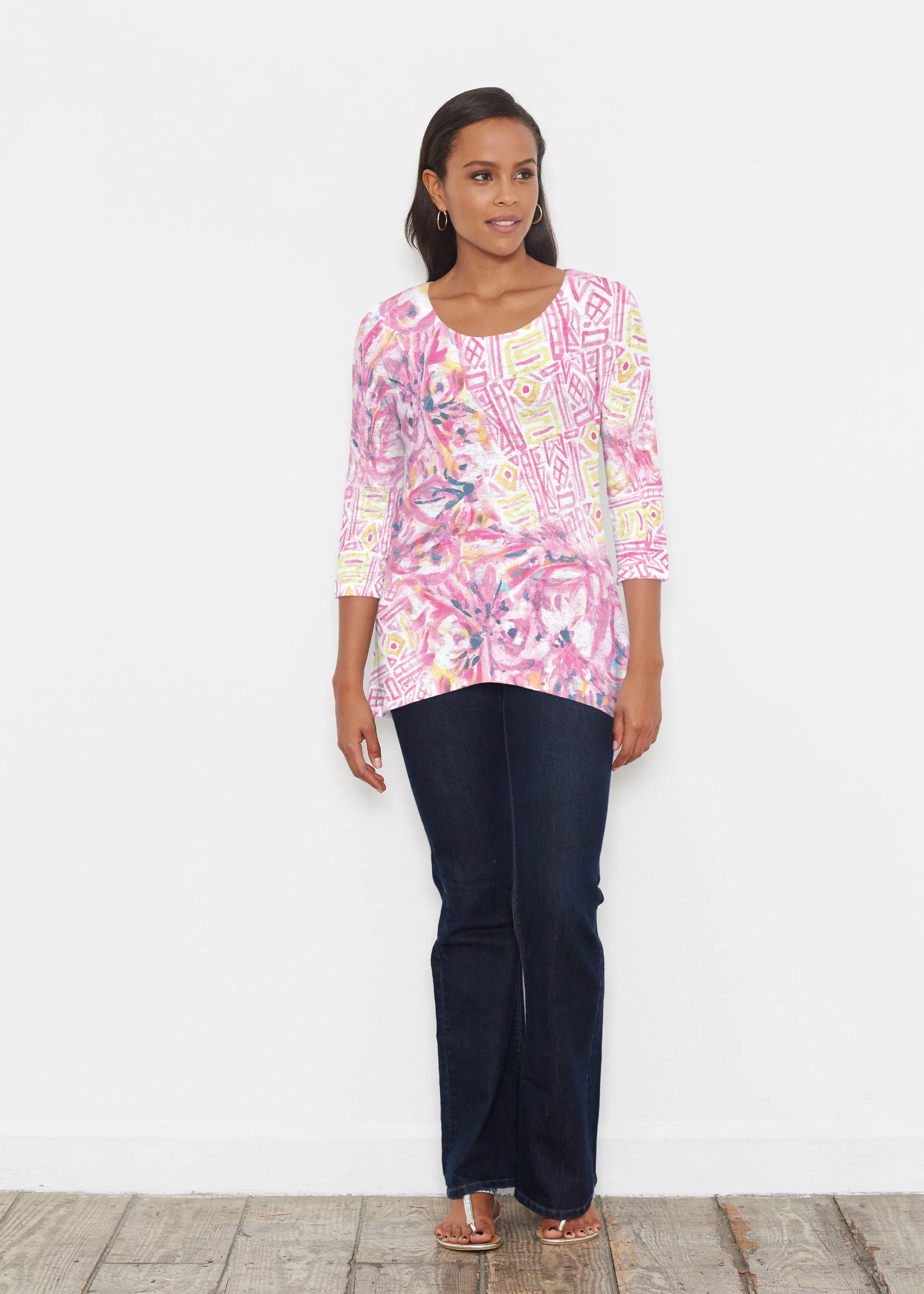 Lilly Pink (17250) ~ Katherine Hi-Lo Thermal Tunic