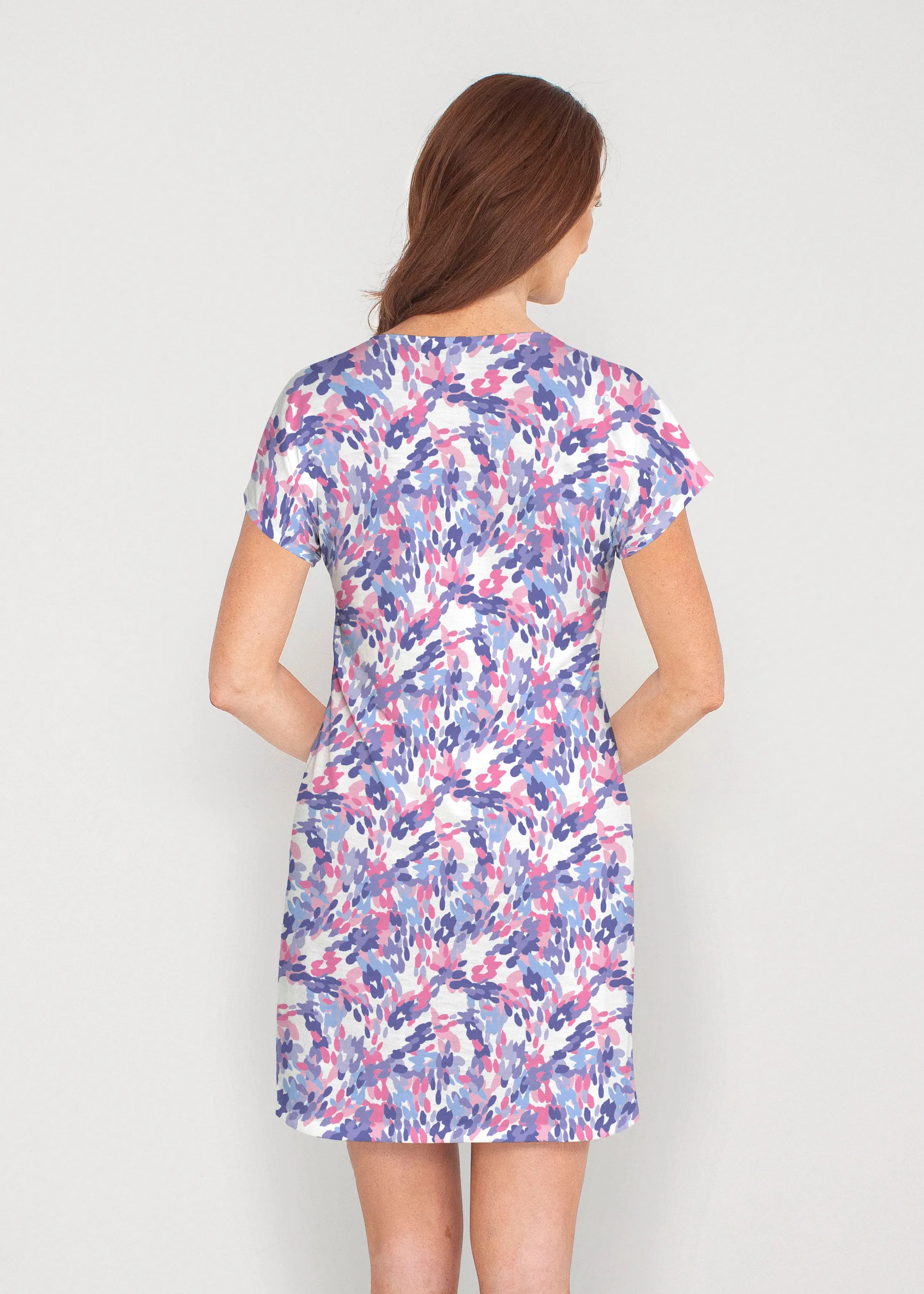 Lillypad Pink (10190) ~ French Terry Short Sleeve Crew Dress