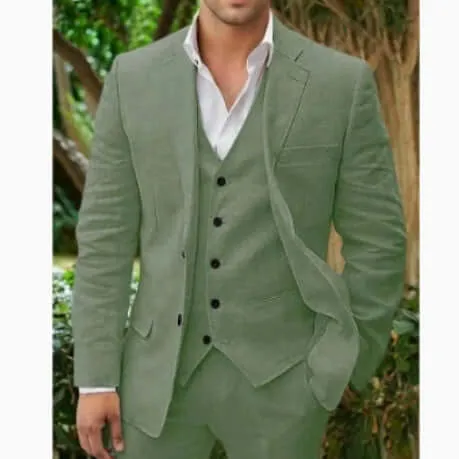Linen Business Casual Suit Men's Suit Wedding Banquet