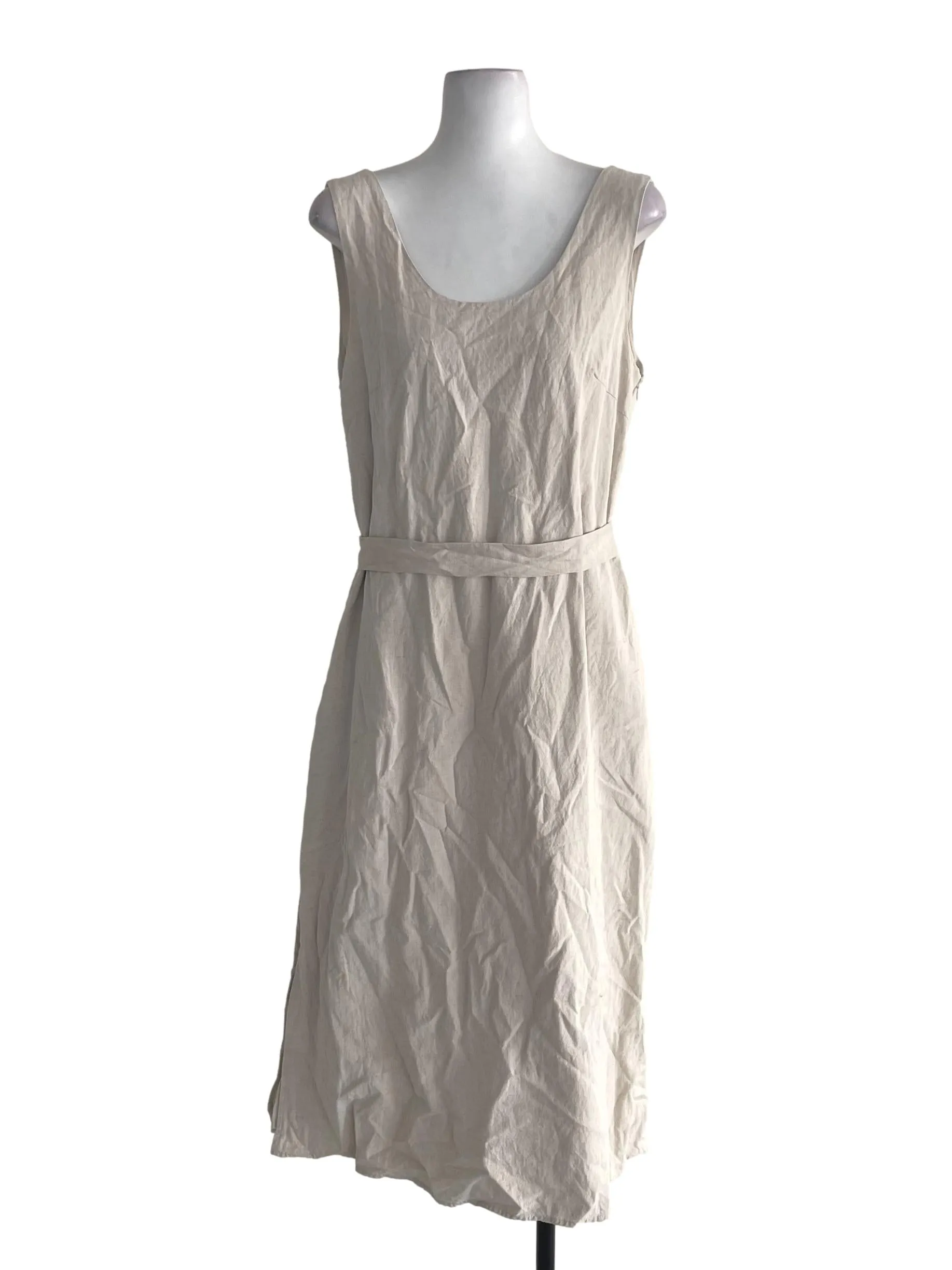 Linen White Loose Shift Dress OSN
