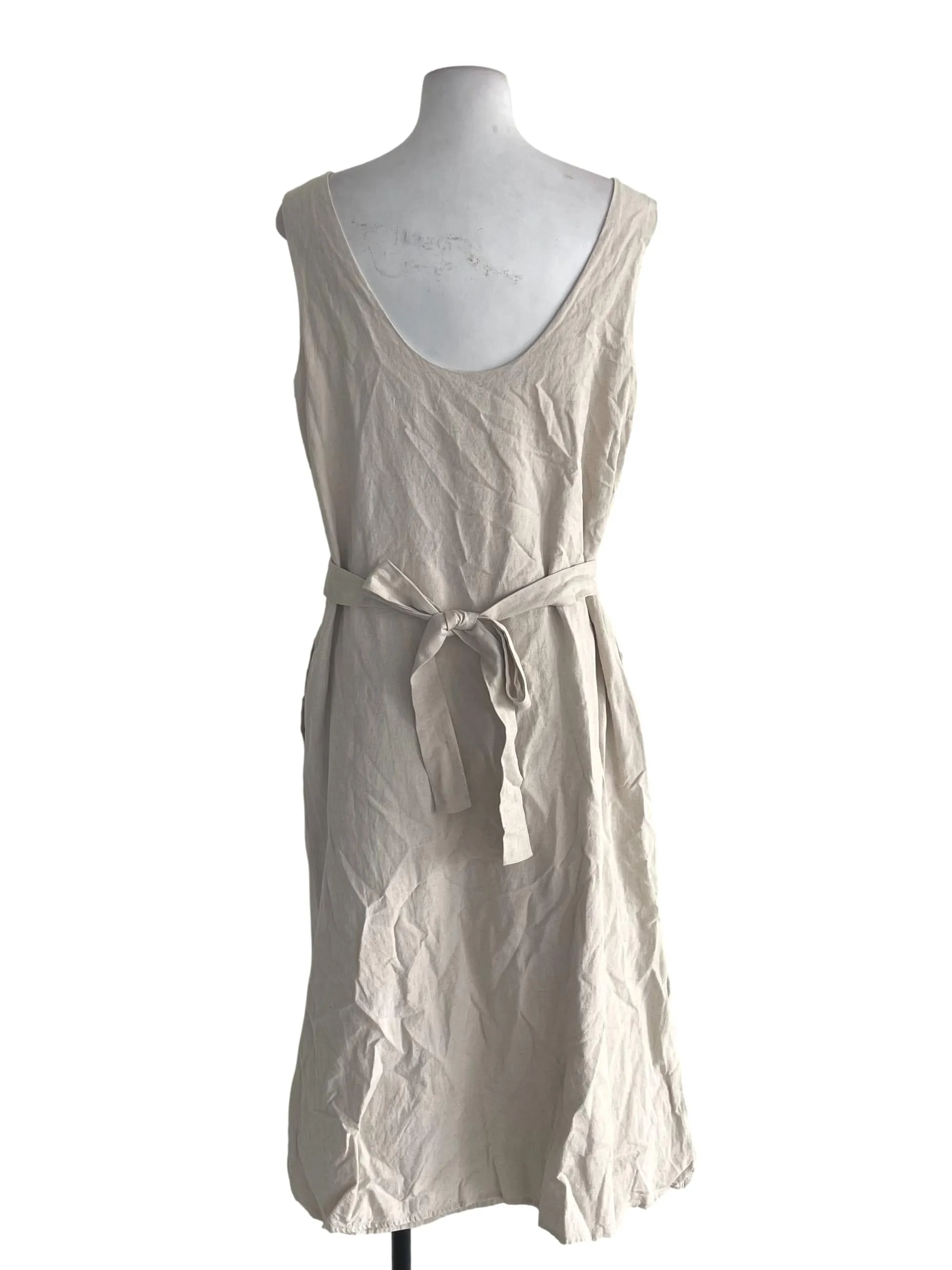 Linen White Loose Shift Dress OSN