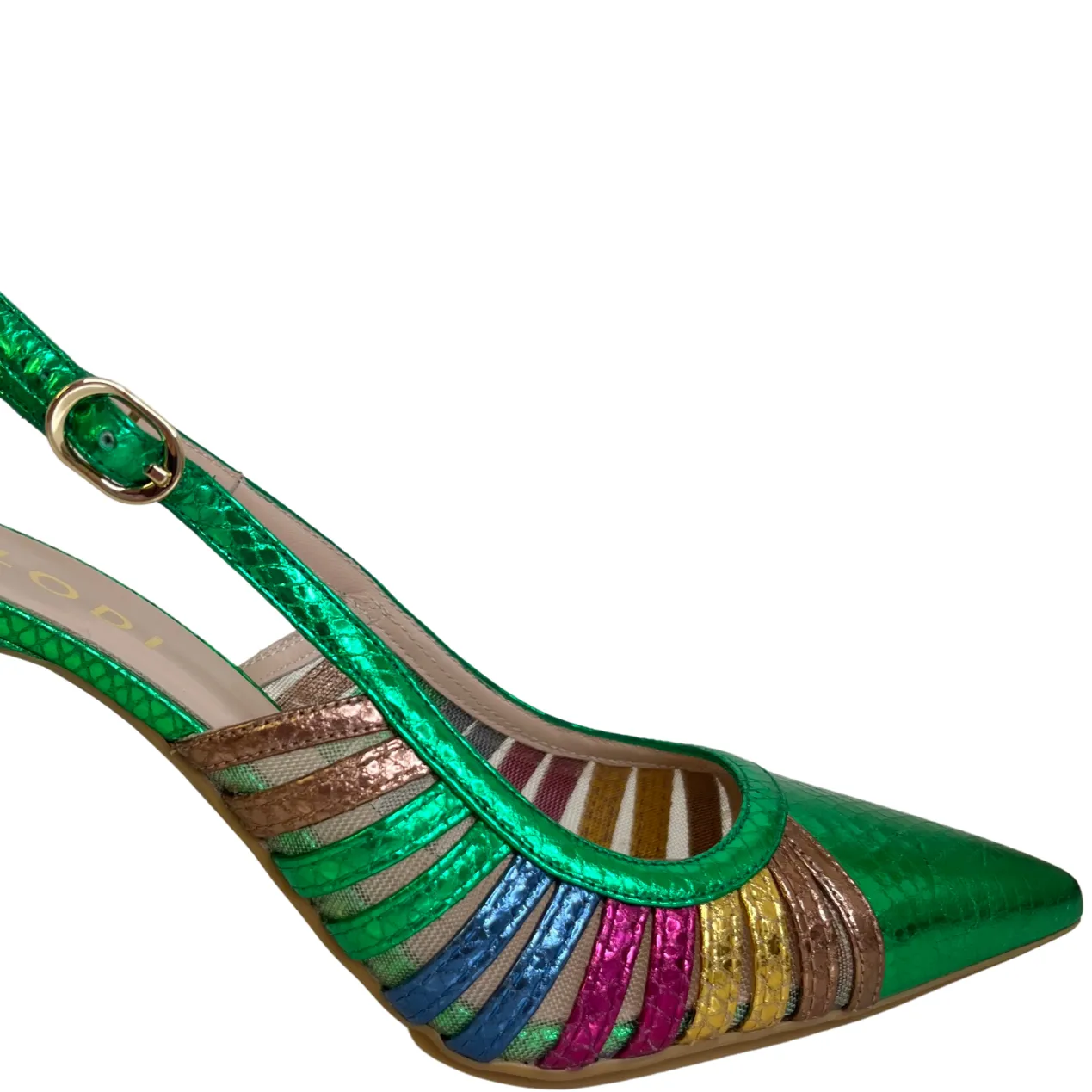 Lodi Rostel Green Sling Back Shoes