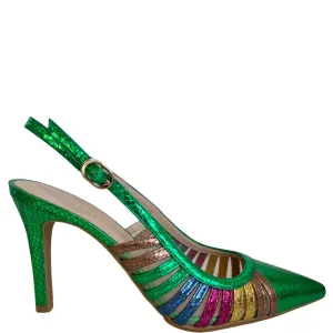 Lodi Rostel Green Sling Back Shoes