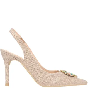 Lodi Soficor Sling Back Stiletto Shoes - Gold