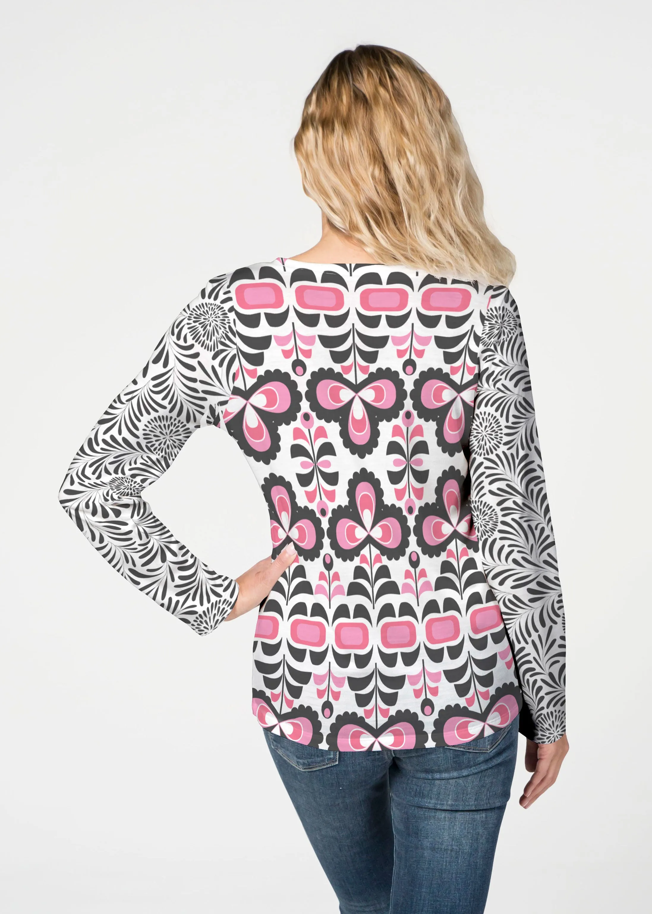 Lolly (8090) ~ French Terry V-neck Top