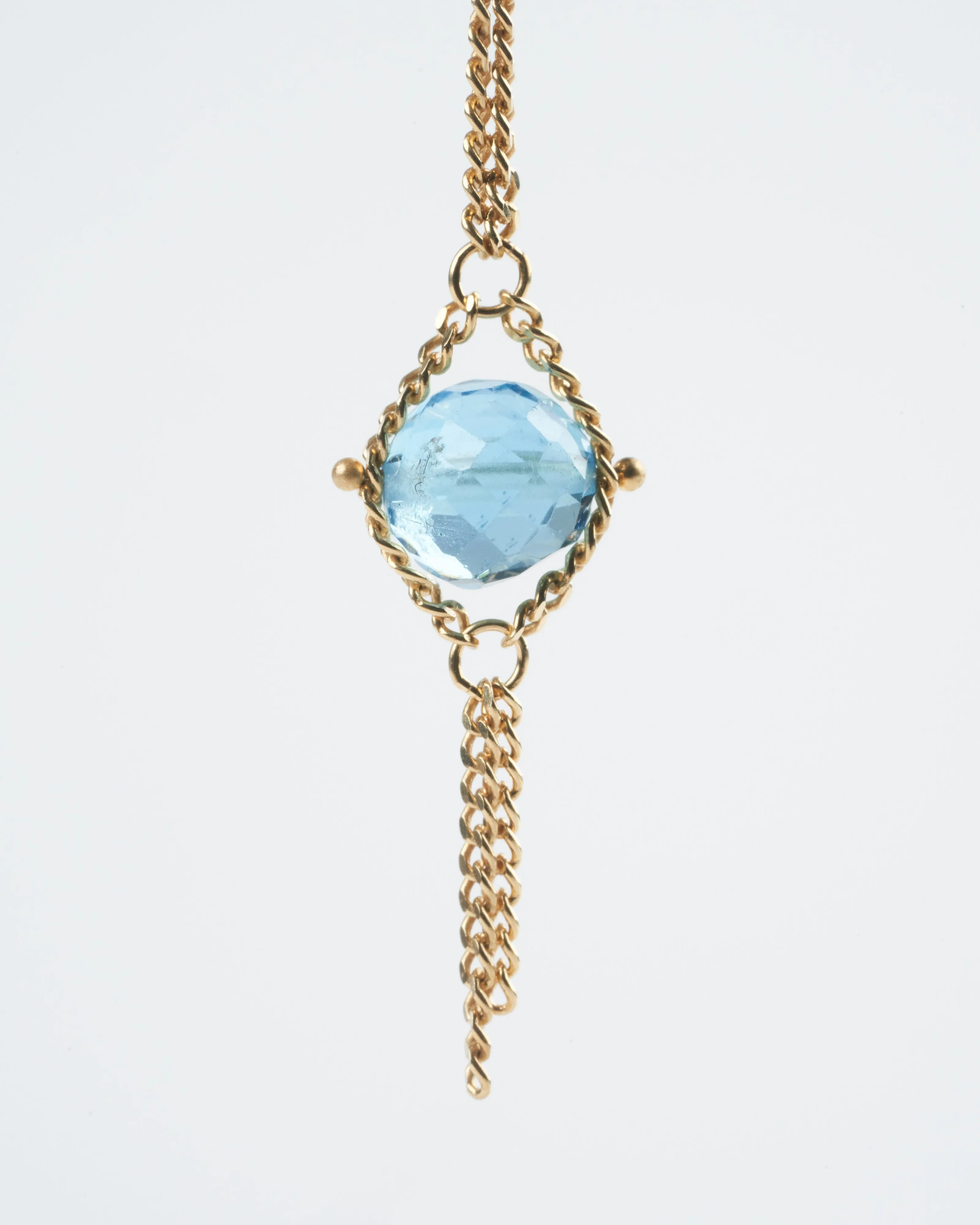london blue topaz drop earring - blue/ gold