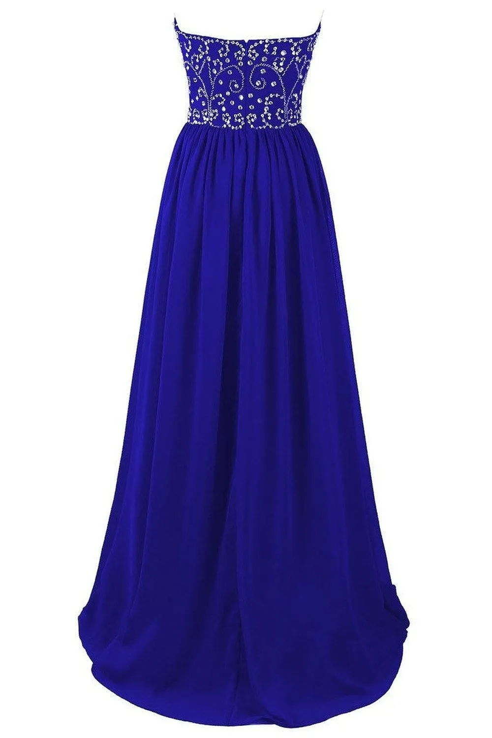 Long Beads Prom Dress Chiffon Sleeveless Evening Dress PG 215