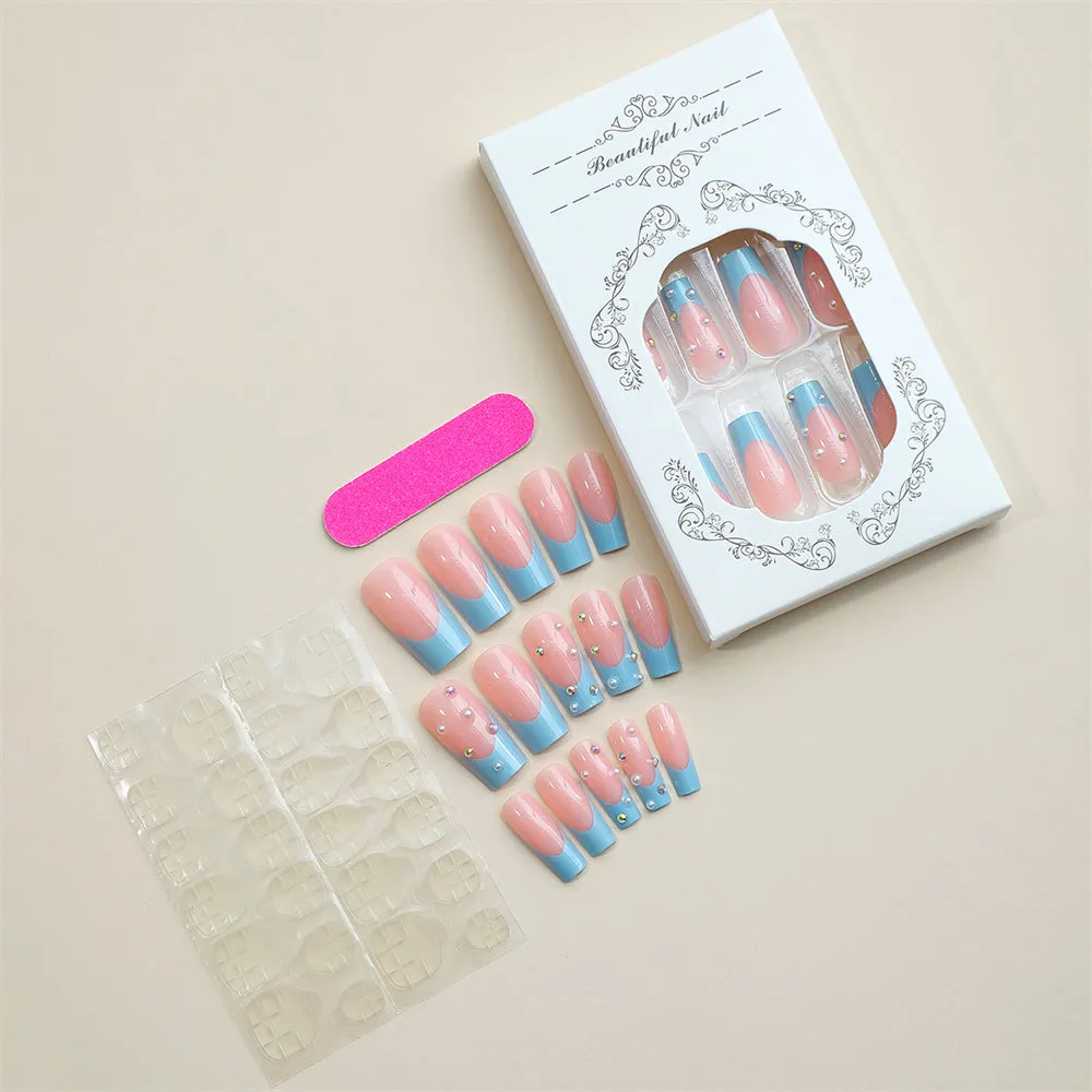 Long Coffin French Bead Blue