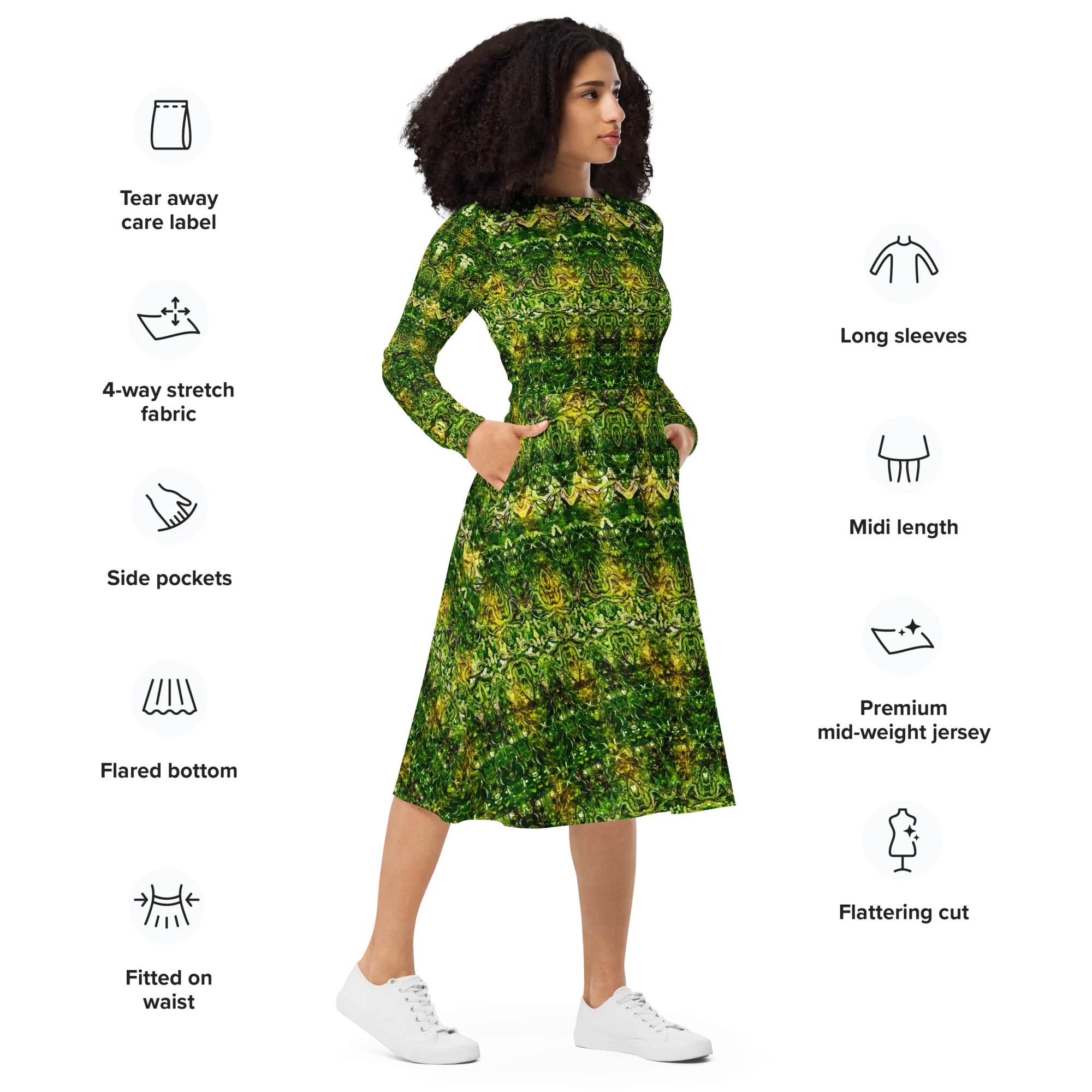 Long Sleeve Midi Dress (Her/Muliebris)(Samhain Dreams of Jade 1 of 15 Unus ex Quindecim) RJSTHW2025 RJS