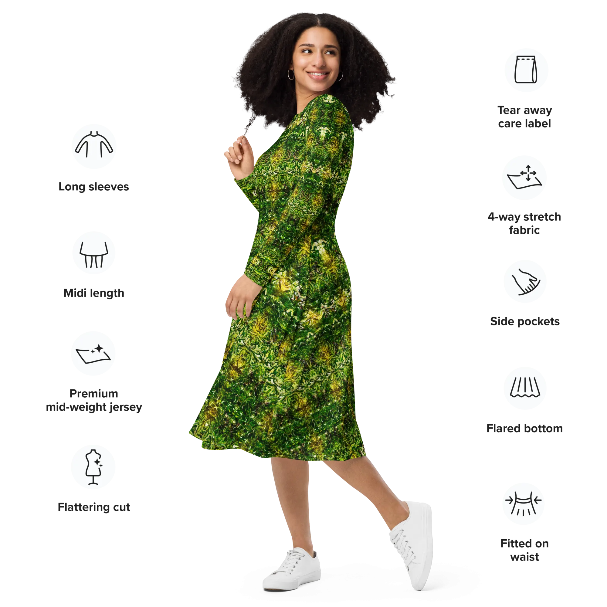 Long Sleeve Midi Dress (Her/Muliebris)(Samhain Dreams of Jade 1 of 15 Unus ex Quindecim) RJSTHW2025 RJS