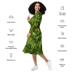 Long Sleeve Midi Dress (Her/Muliebris)(Samhain Dreams of Jade 1 of 15 Unus ex Quindecim) RJSTHW2025 RJS
