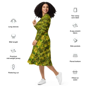 Long Sleeve Midi Dress (Her/Muliebris)(Samhain Dreams of Jade 13 of 15 Tredecim ex Quindecim) RJSTHW2025 RJS