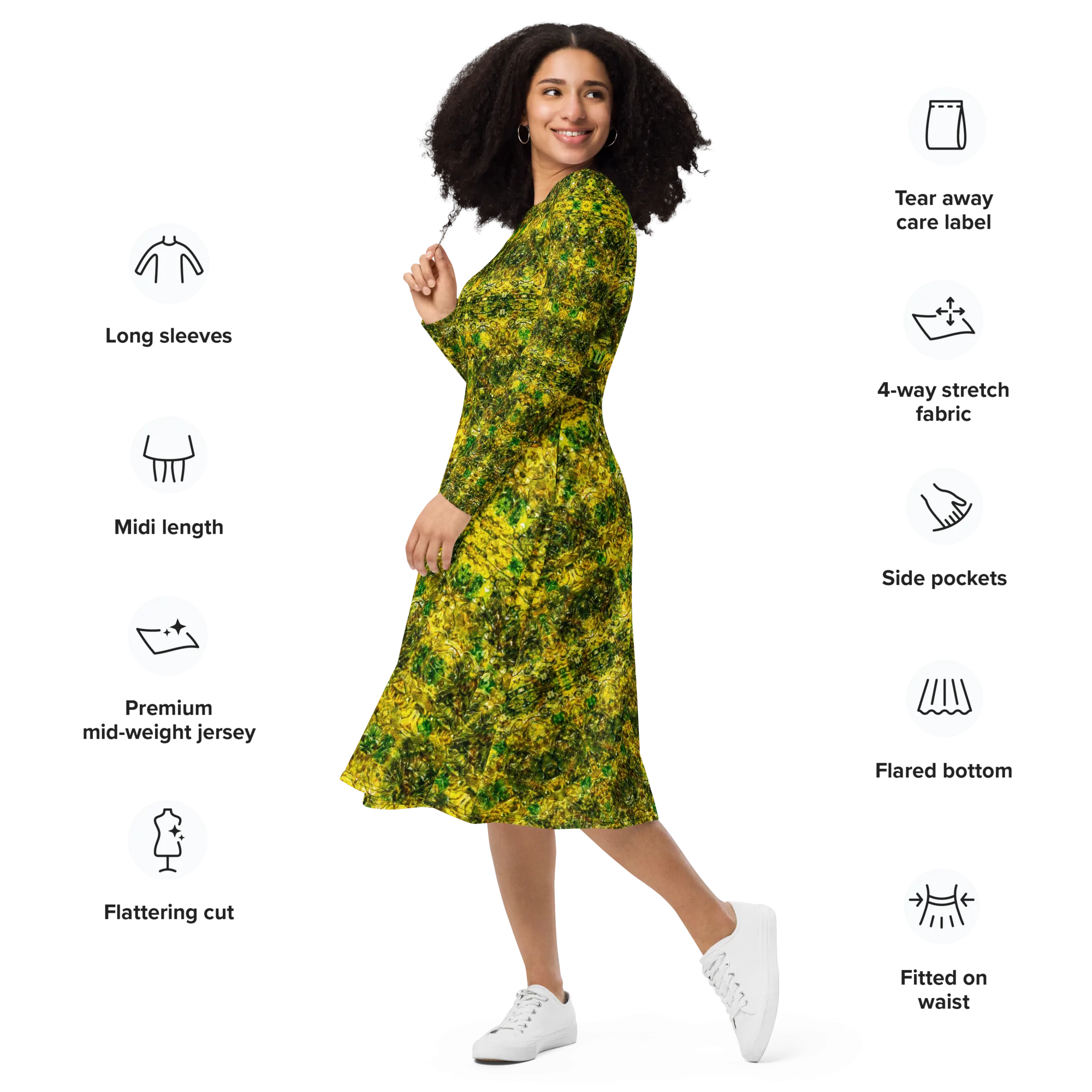 Long Sleeve Midi Dress (Her/Muliebris)(Samhain Dreams of Jade 13 of 15 Tredecim ex Quindecim) RJSTHW2025 RJS