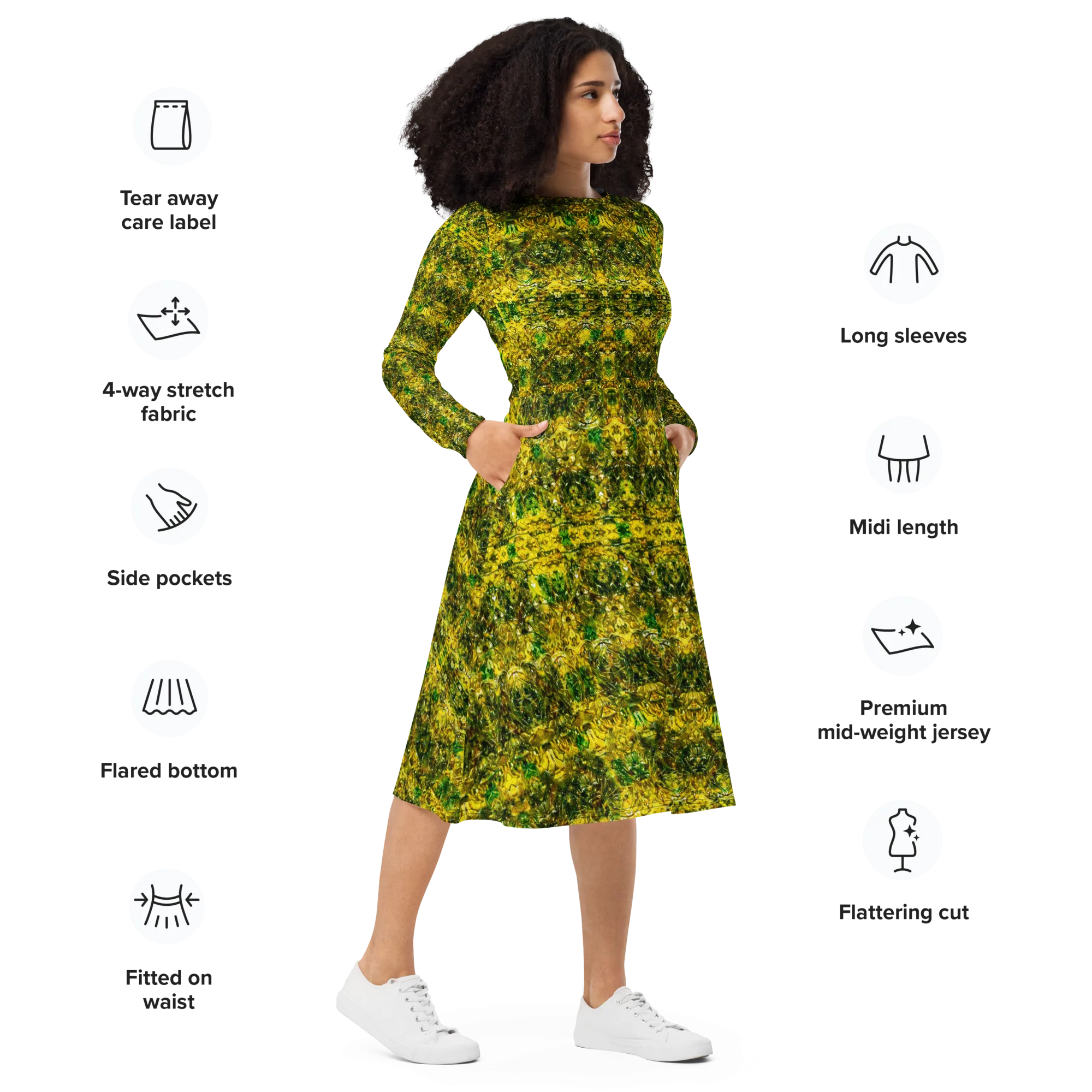 Long Sleeve Midi Dress (Her/Muliebris)(Samhain Dreams of Jade 13 of 15 Tredecim ex Quindecim) RJSTHW2025 RJS